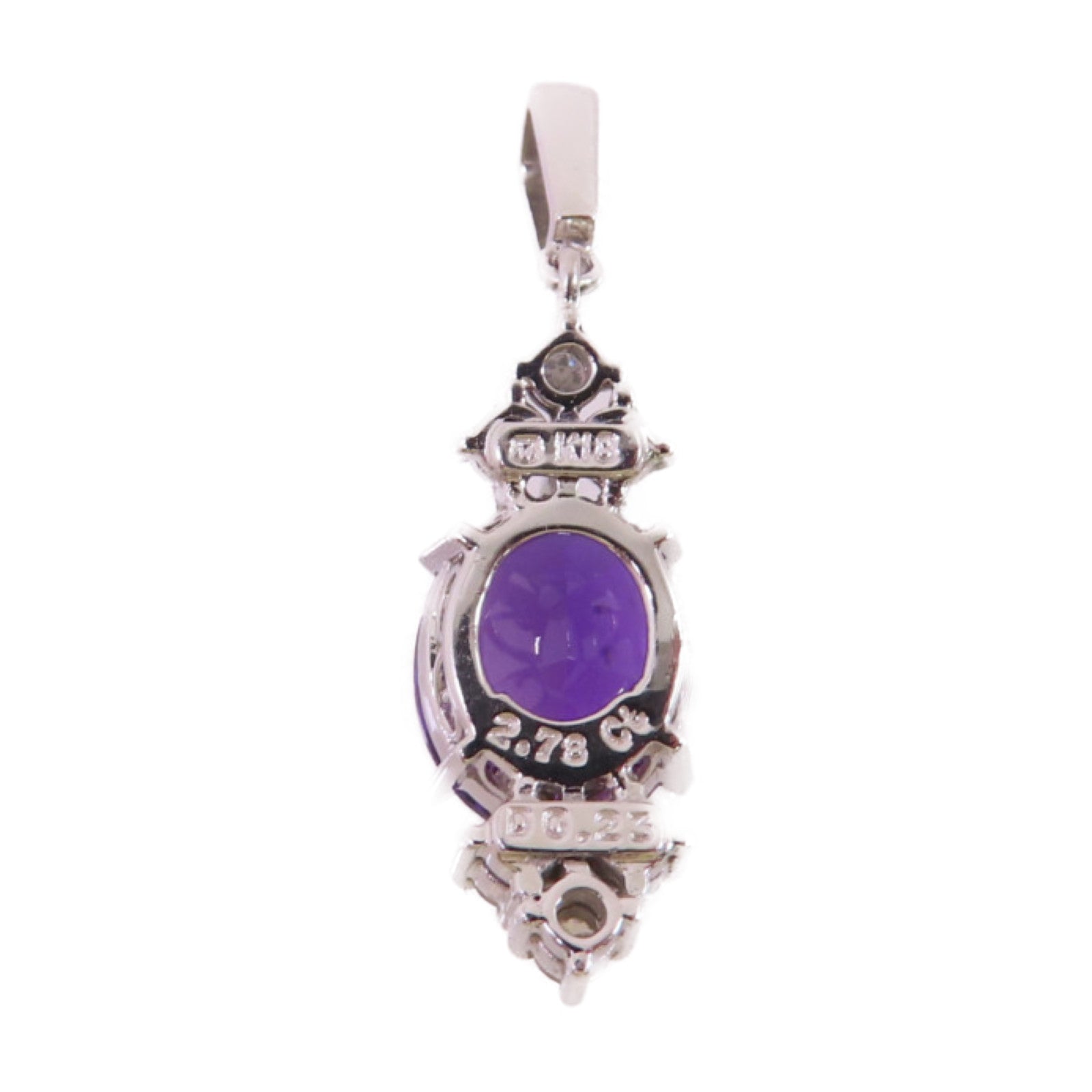 MIKIMOTO 【激減優惠】18K白金/1.78ct紫水晶/0.23ct鑽石Amethyst Diamond Pendant Top吊墜頭扣
