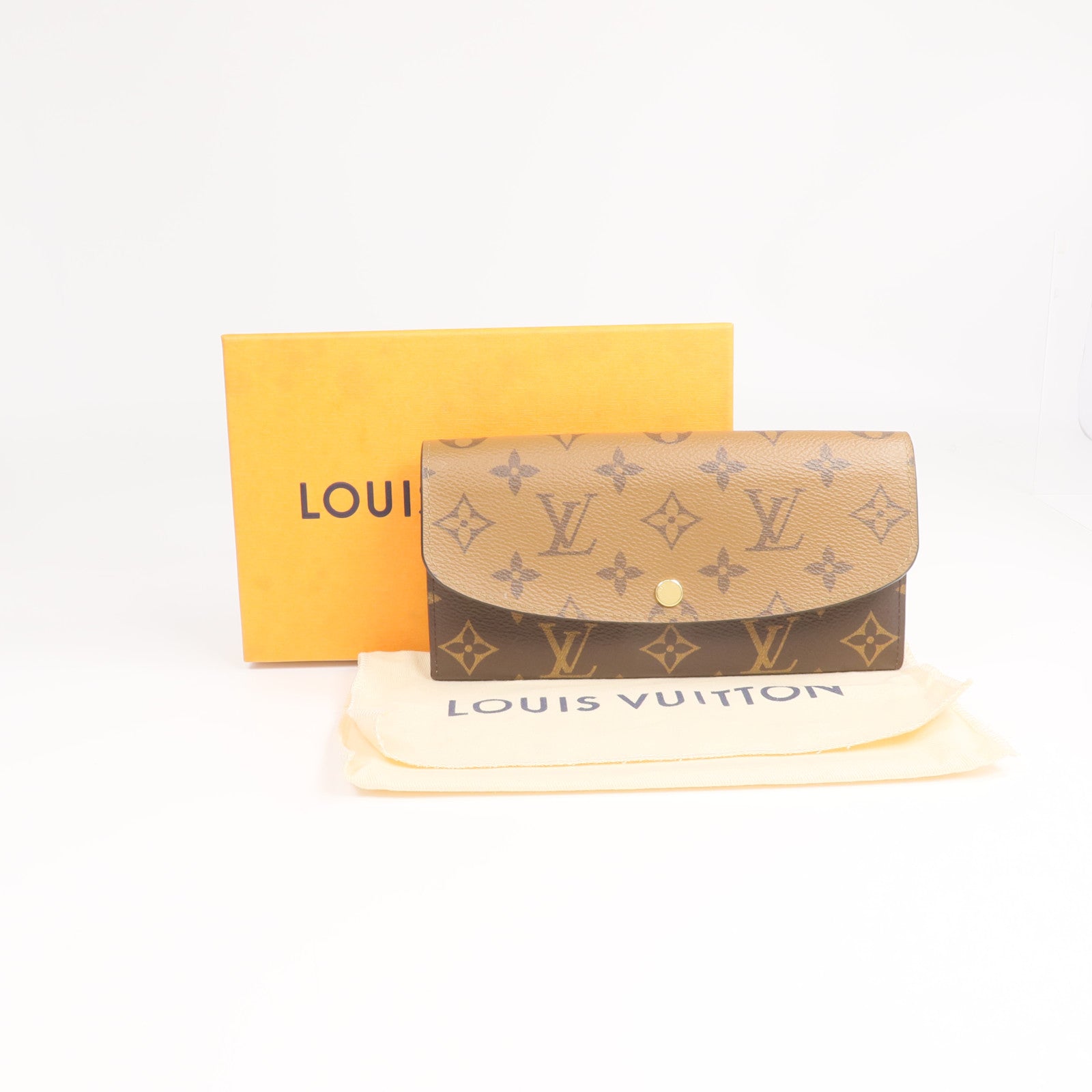 LOUIS VUITTON 【激減優惠】Monogram Reverse Emilie金扣長錢包