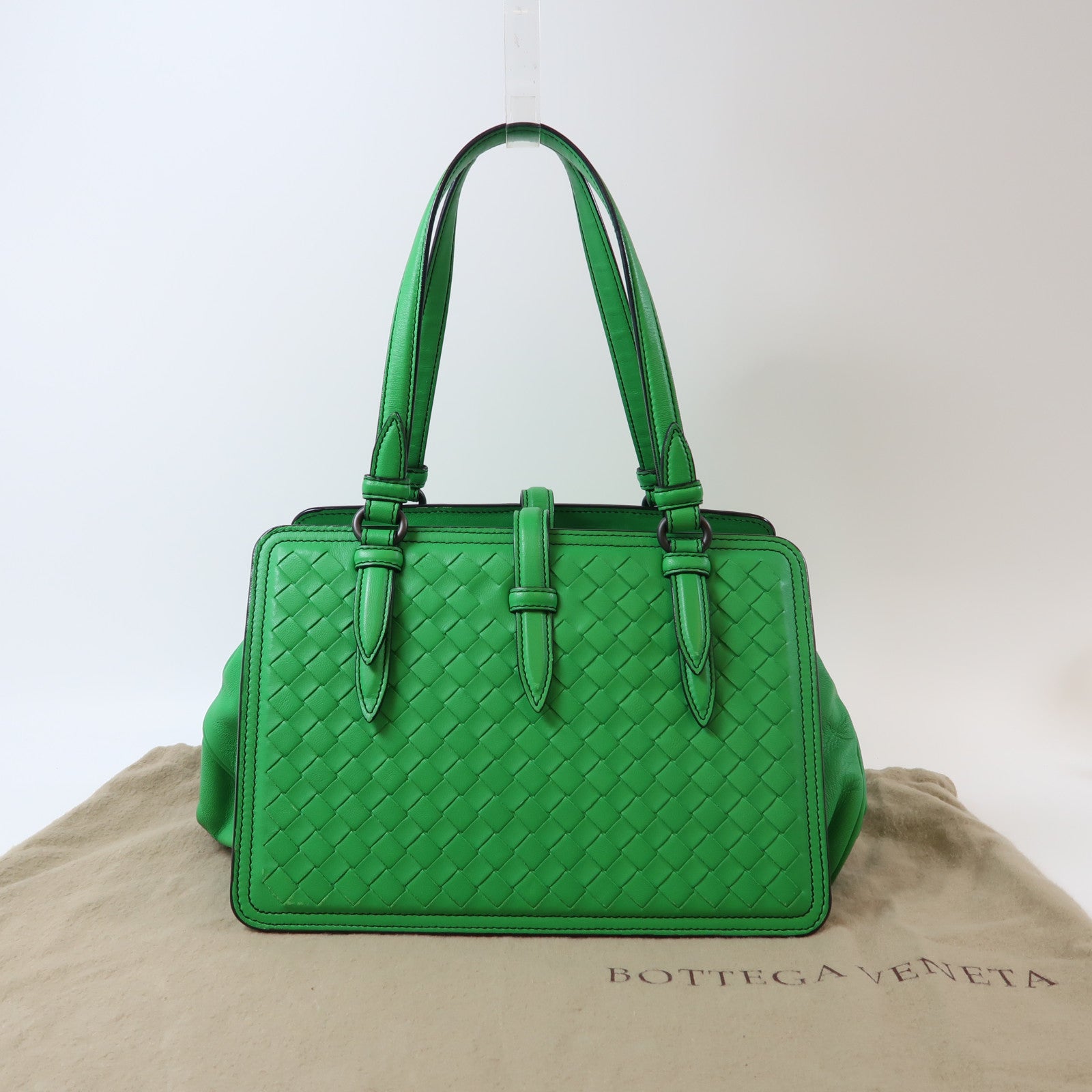 BOTTEGA VENETA 織紋牛皮皮革Shoulder Bag肩背袋綠色