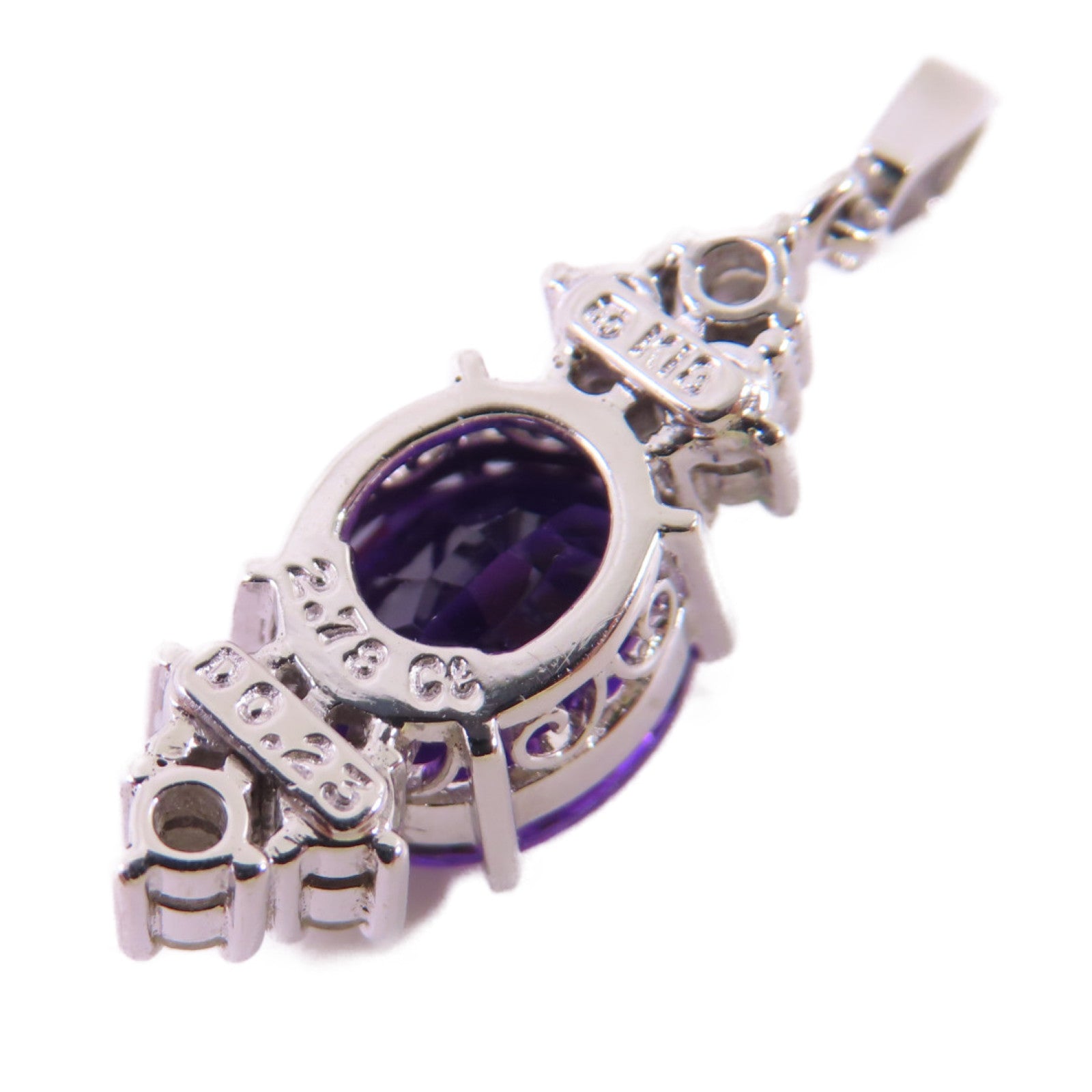 MIKIMOTO 【激減優惠】18K白金/1.78ct紫水晶/0.23ct鑽石Amethyst Diamond Pendant Top吊墜頭扣
