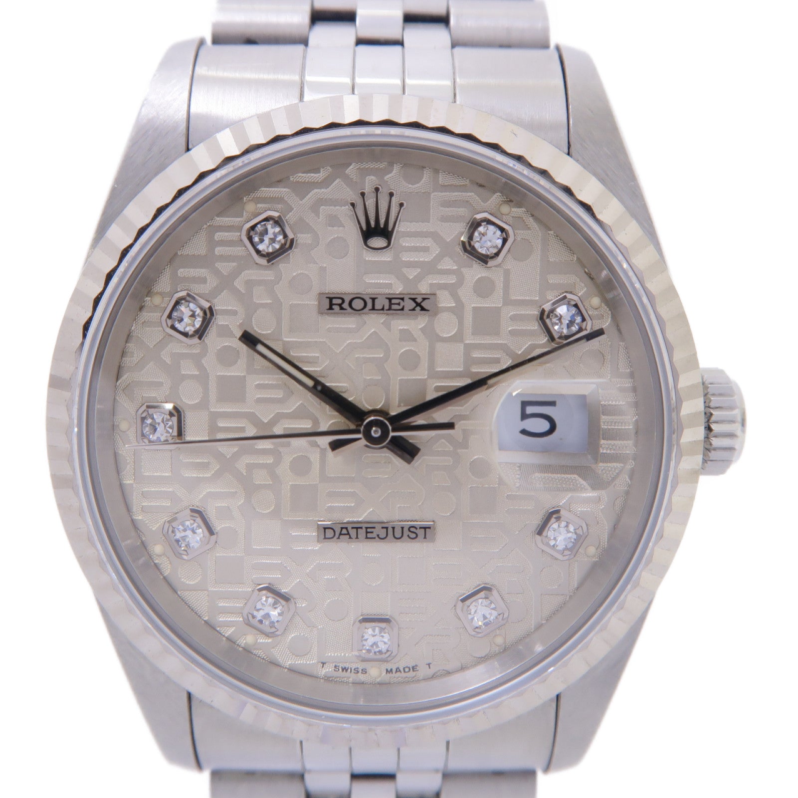 ROLEX Datejust Automatic Watch 18K白金/不鏽鋼手錶自動機芯銀色