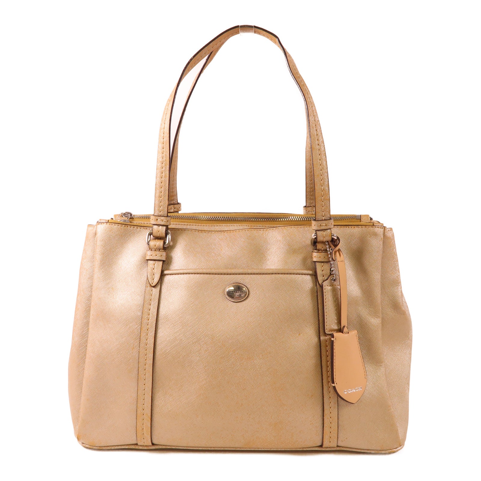 COACH 【激減優惠】皮革Shoulder Bag銀扣肩背袋