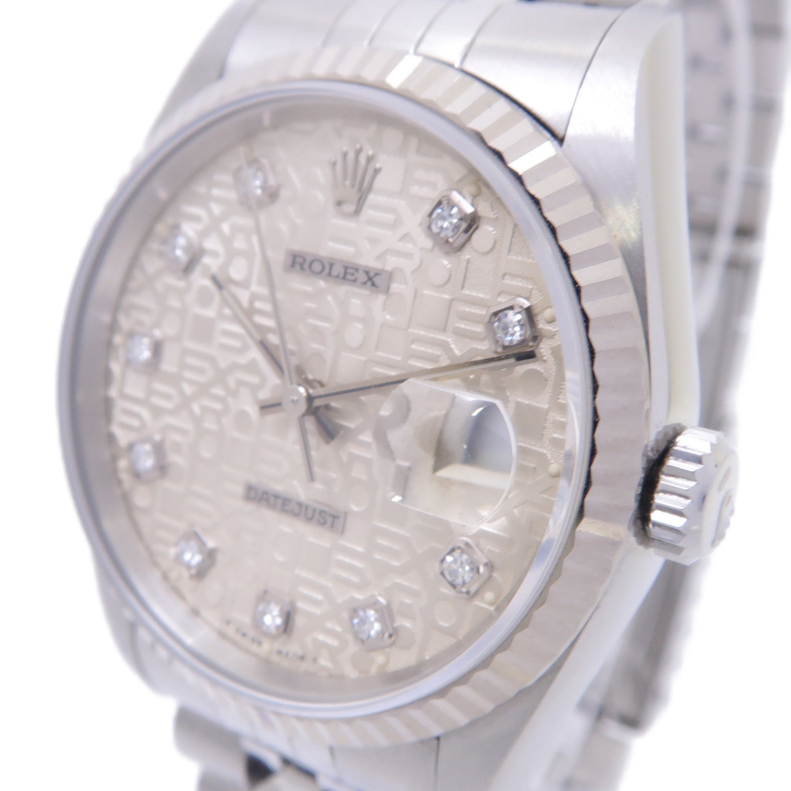ROLEX Datejust Automatic Watch 18K白金/不鏽鋼手錶自動機芯銀色