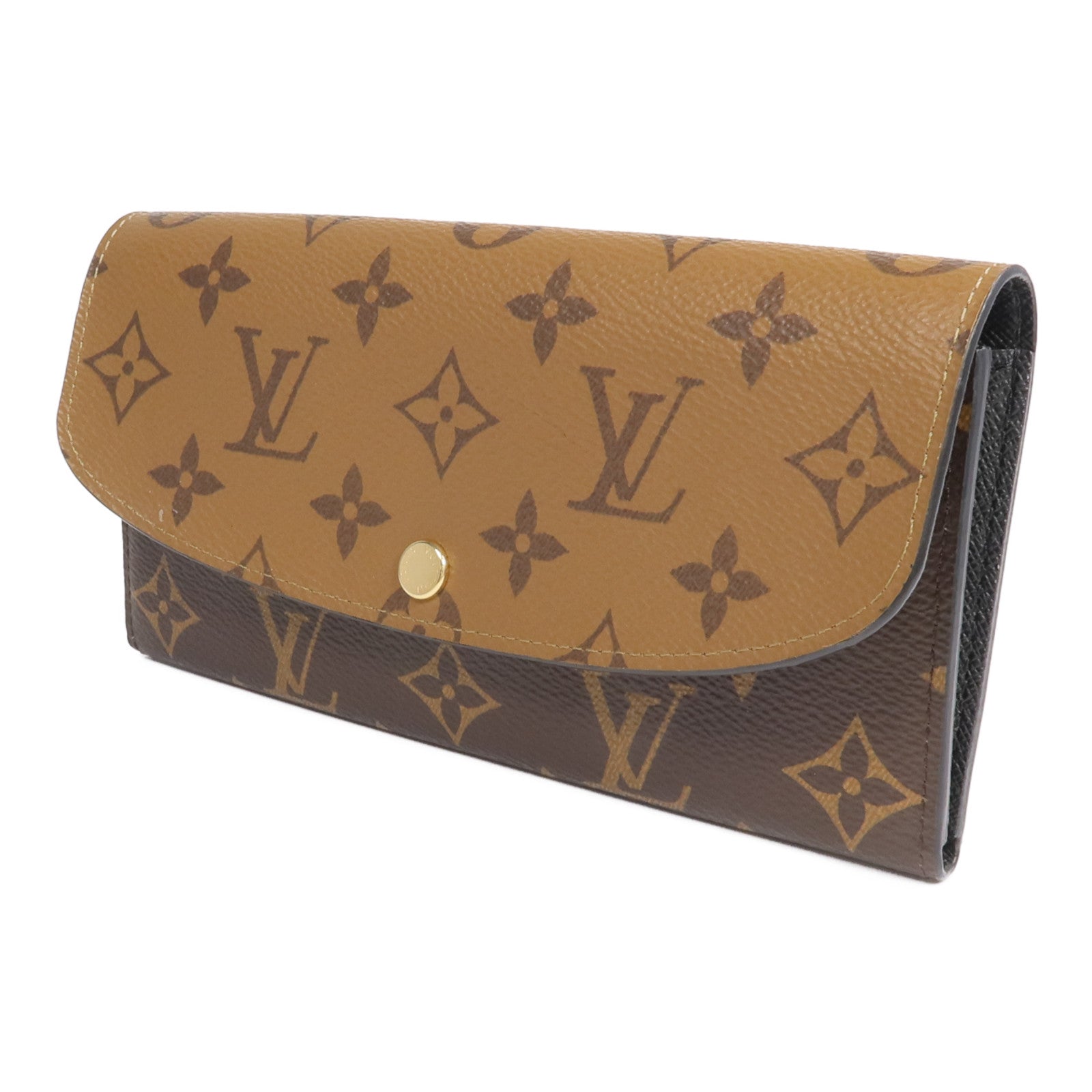 LOUIS VUITTON 【激減優惠】Monogram Reverse Emilie金扣長錢包