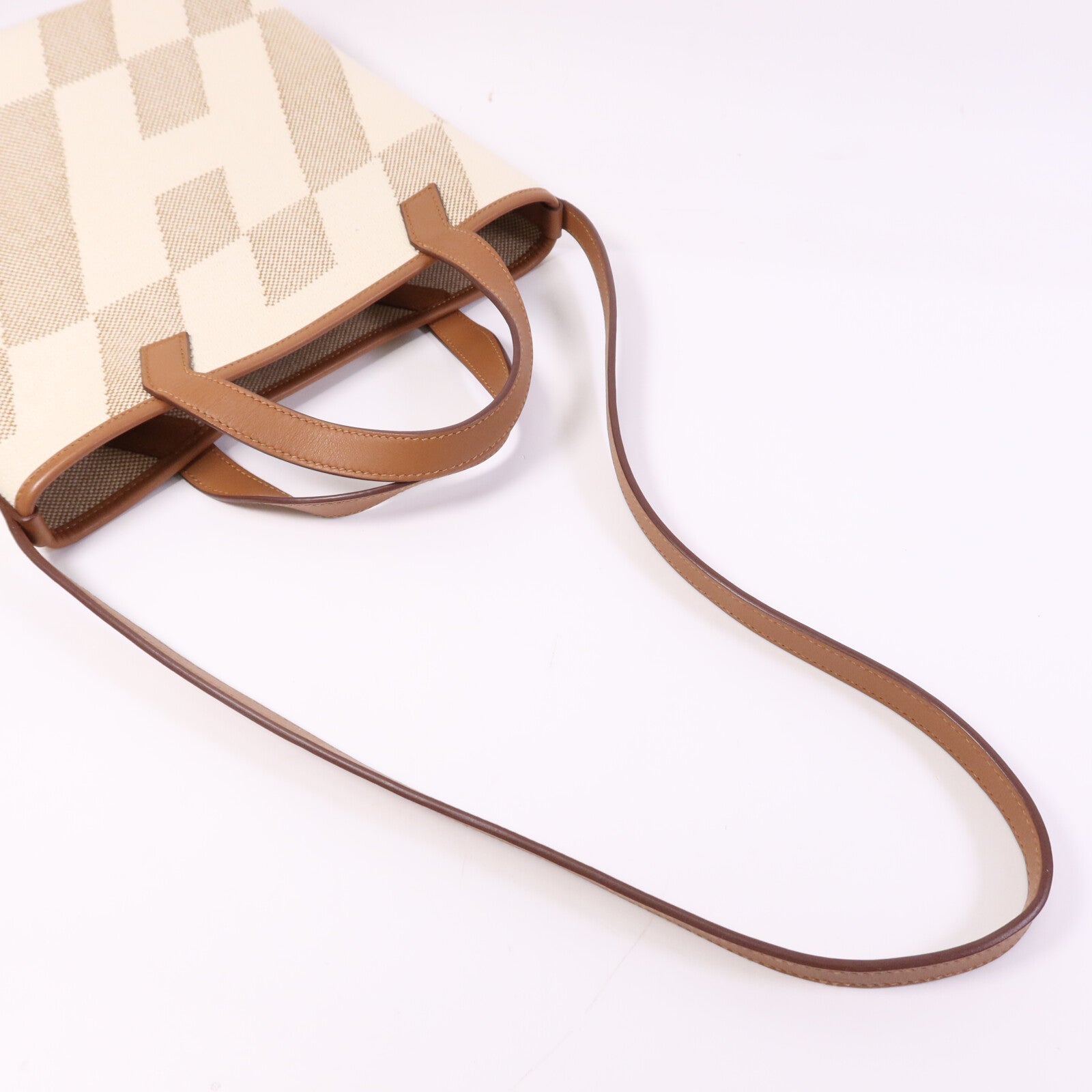 HERMES 帆布Cabas H En Biais 27手挽肩背兩用袋Gold