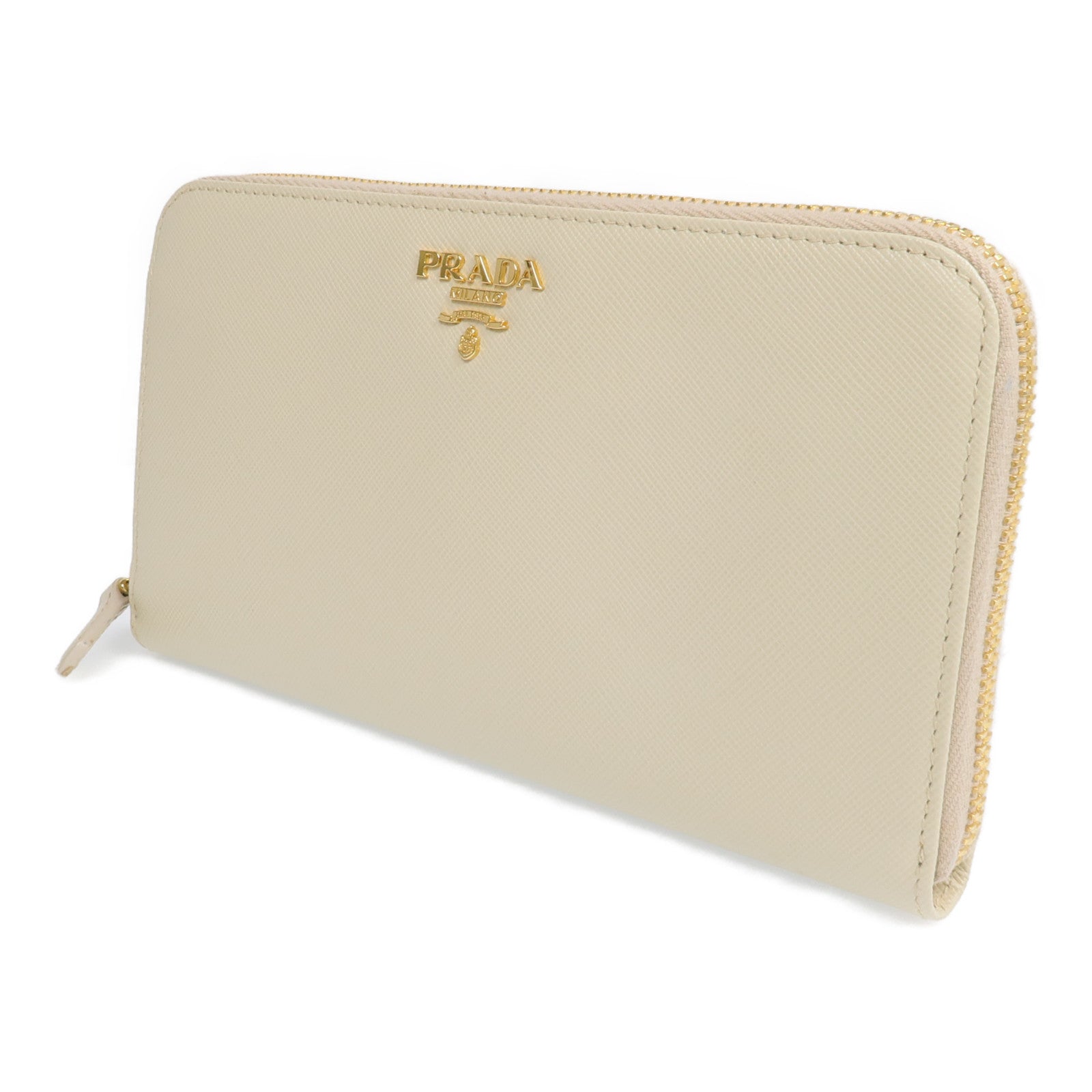 PRADA Saffiano皮革Zipper Long Wallet金扣長錢包