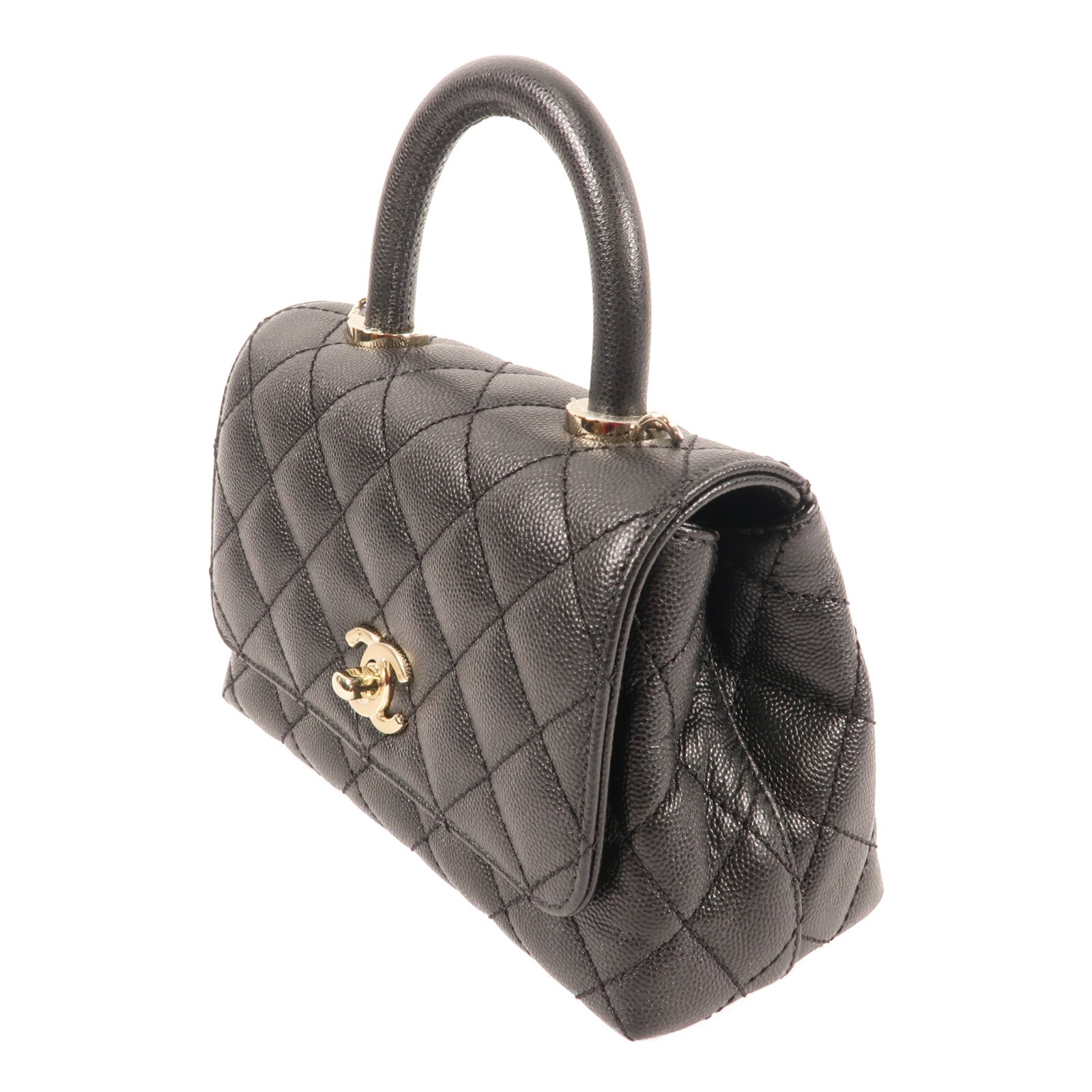 CHANEL 【激減優惠】牛皮皮革Coco Handle Mini金扣手挽肩背兩用袋