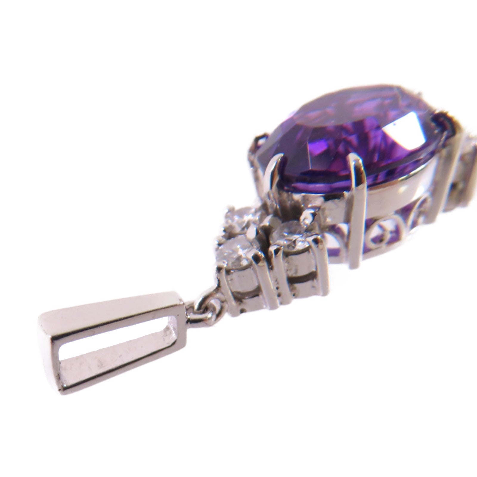 MIKIMOTO 【激減優惠】18K白金/1.78ct紫水晶/0.23ct鑽石Amethyst Diamond Pendant Top吊墜頭扣