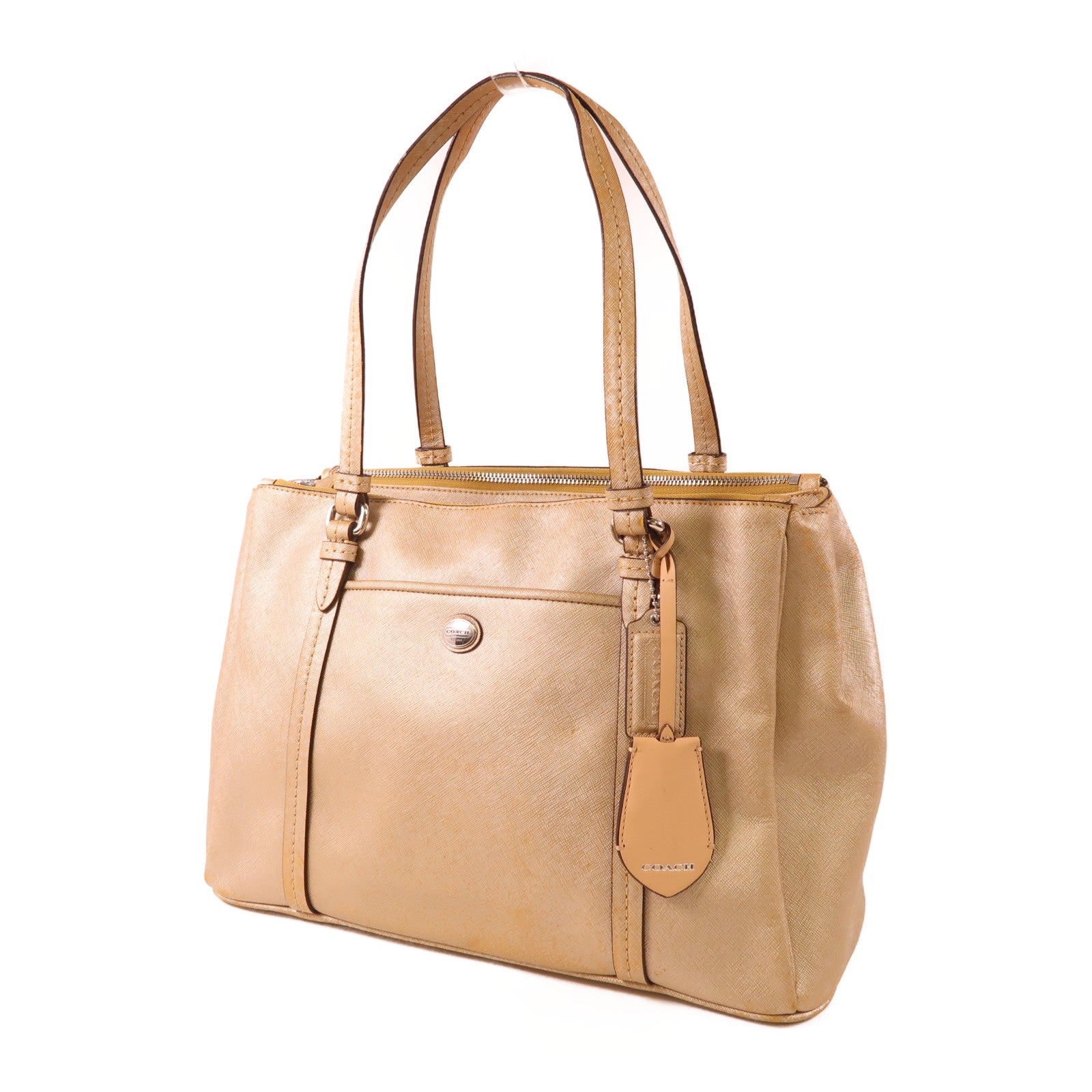 COACH 皮革Shoulder Bag銀扣肩背袋