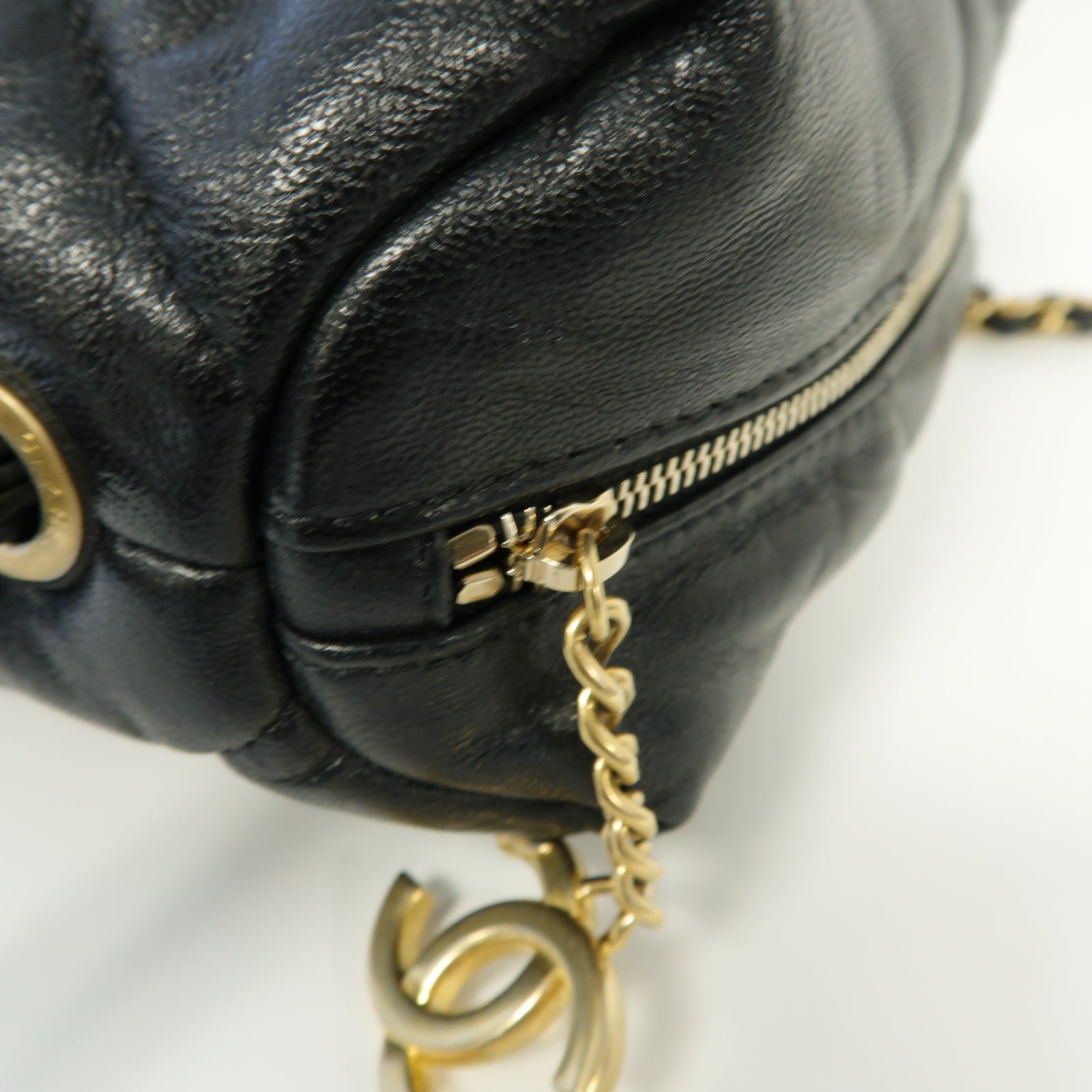 CHANEL **【激減優惠】菱格牛皮皮革Chain Shoulder Bag金扣鏈帶肩背袋黒色