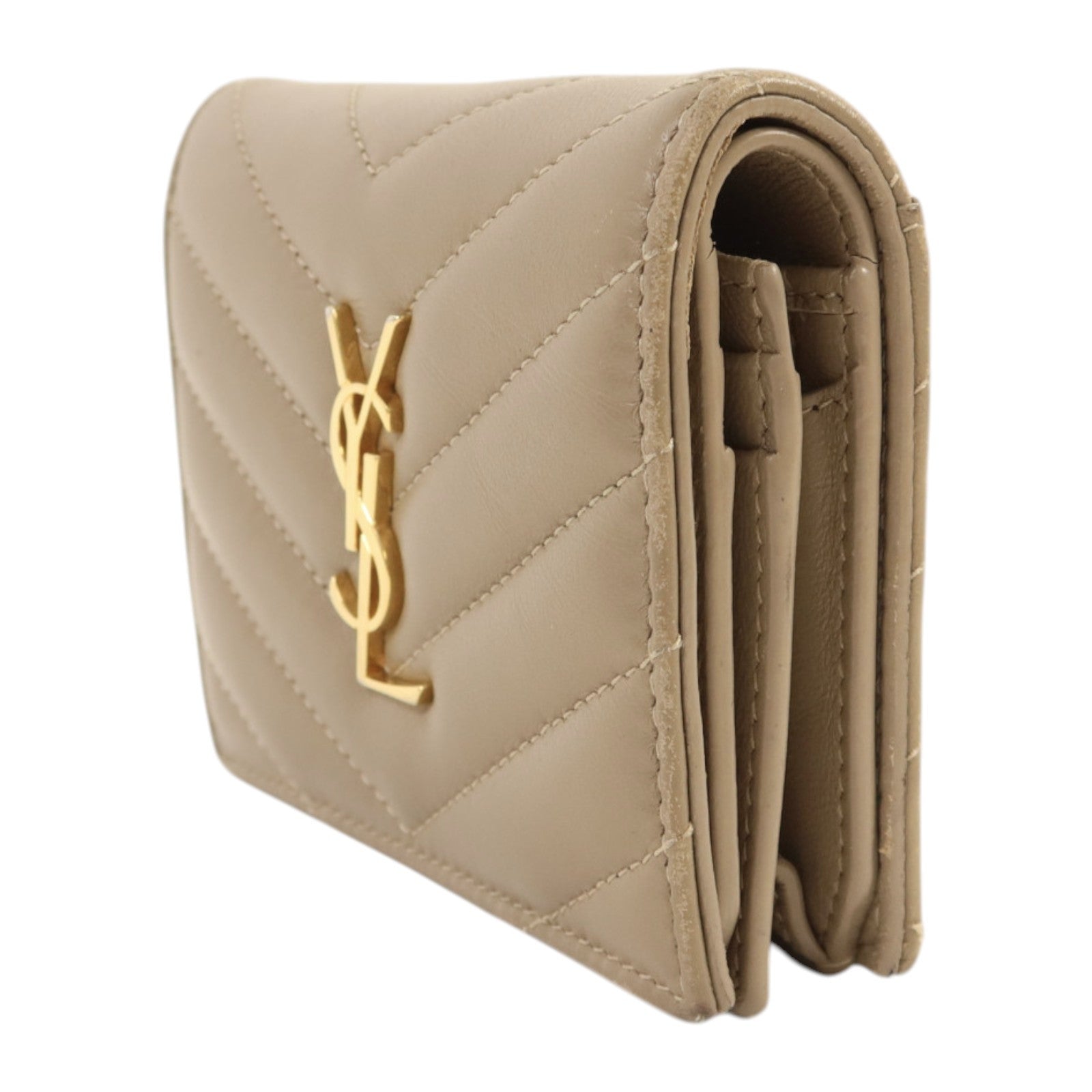 SAINT LAURENT 羊皮皮革Wallet金扣錢包