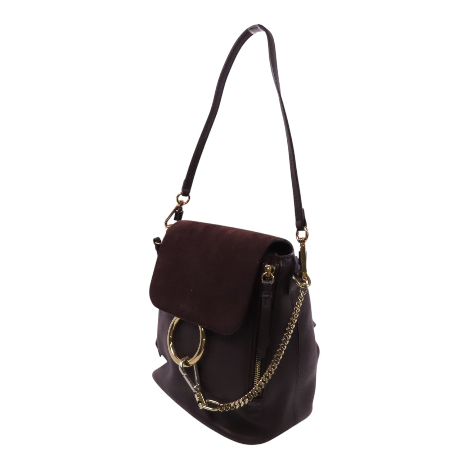 Chloe 牛皮皮革Faye金扣肩背背包兩用袋