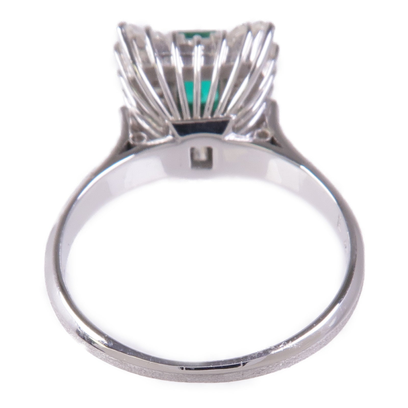 JEWELRY PM900鈀Emerald/Diamond Ring綠寶石/鑽石戒指US#5.75