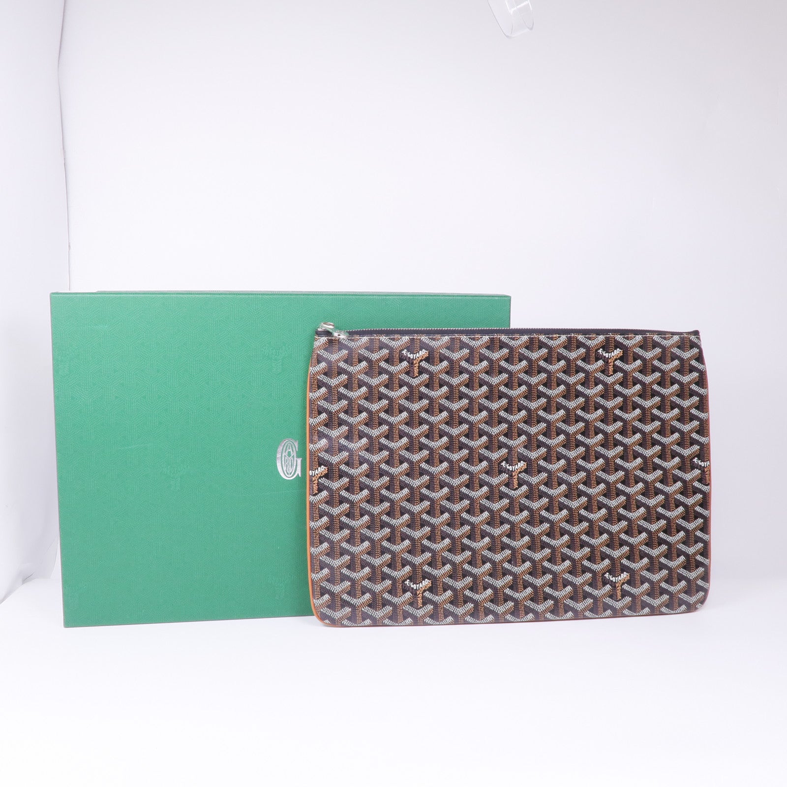 GOYARD 塗層帆布Clutch銀扣手拿包