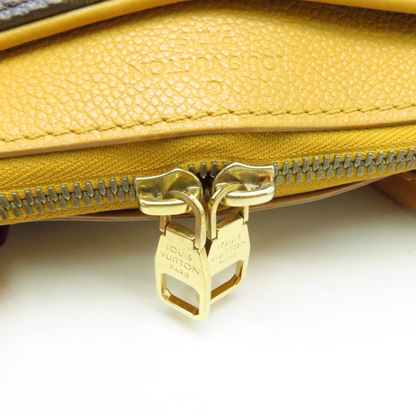 LOUIS VUITTON **【清倉大減價】Monogram皮革Pallas金扣肩背袋黃色/啡色