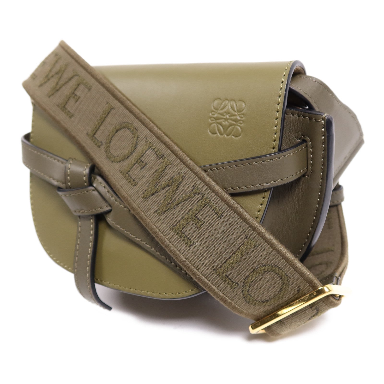 LOEWE 牛皮皮革Mini Gate Bag金扣肩背袋