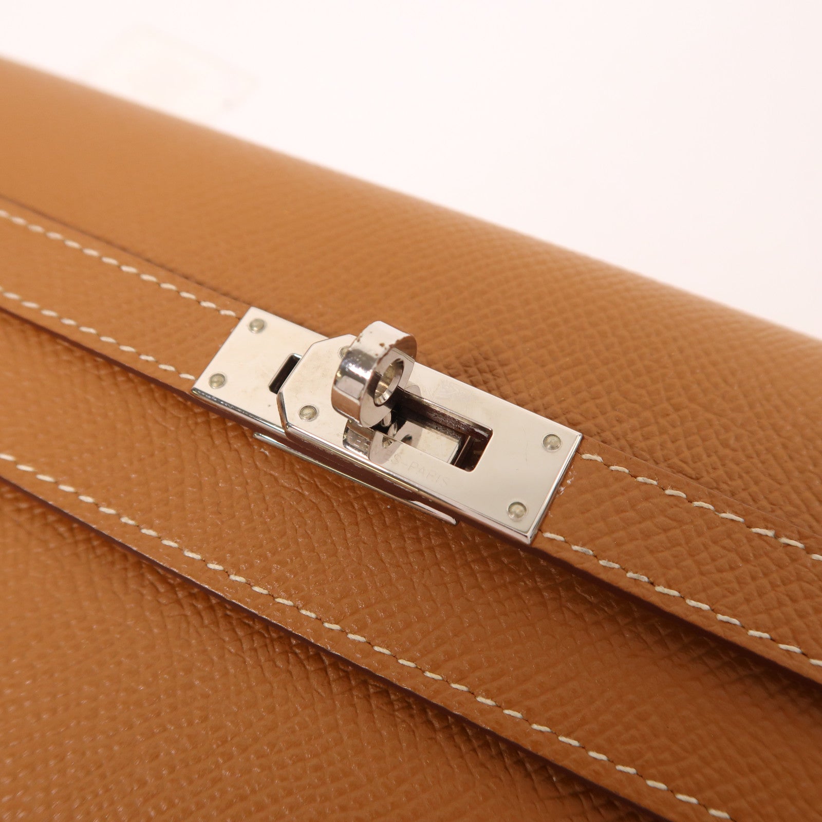 HERMES Epsom皮革Kelly Long Wallet銀扣長錢包