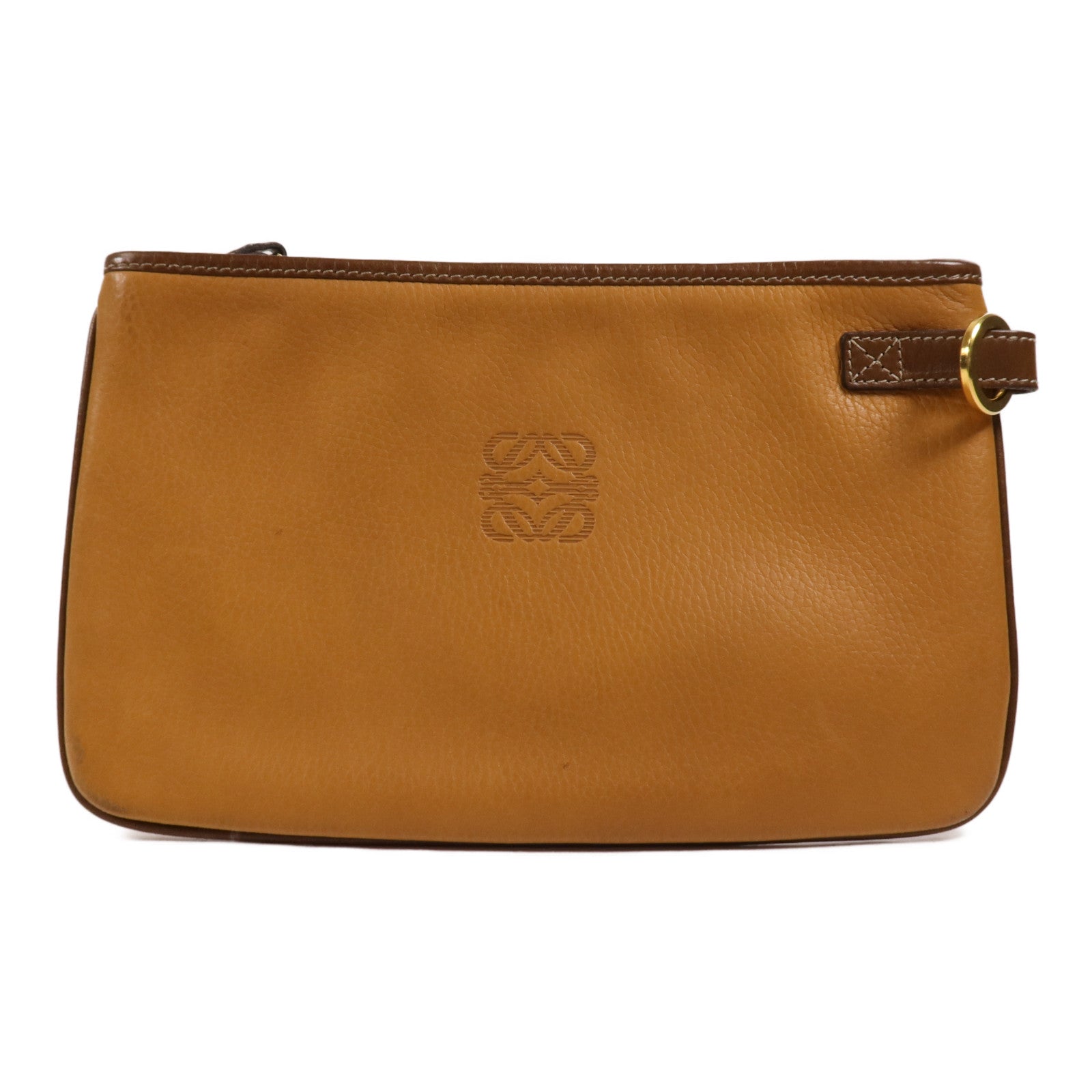 LOEWE 【激減優惠】牛皮皮革Pouch金扣手拿包