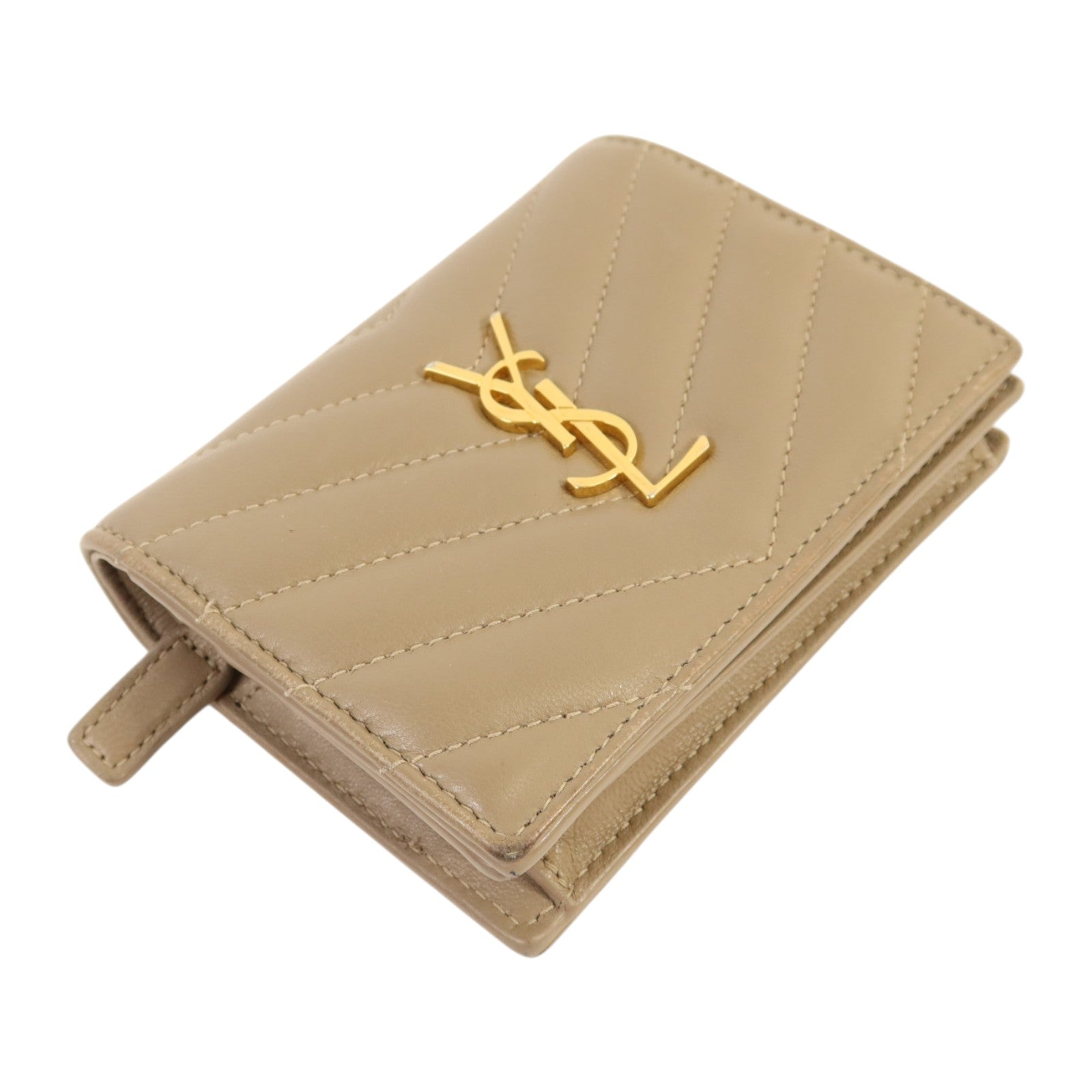 SAINT LAURENT 羊皮皮革Wallet金扣錢包