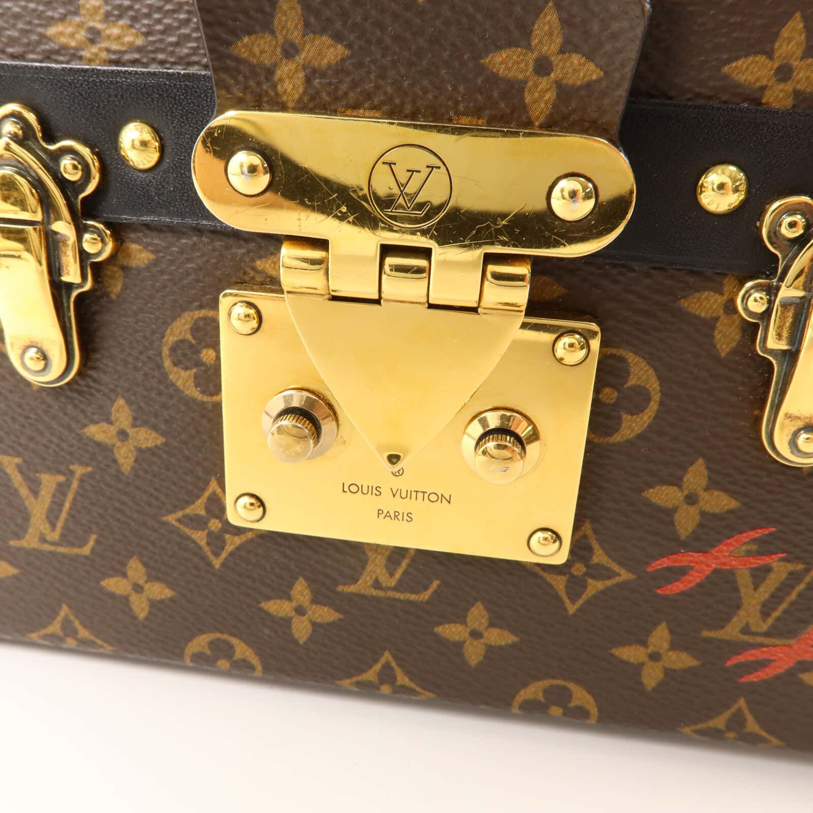 LOUIS VUITTON Monogram Petite Malle金扣肩背袋