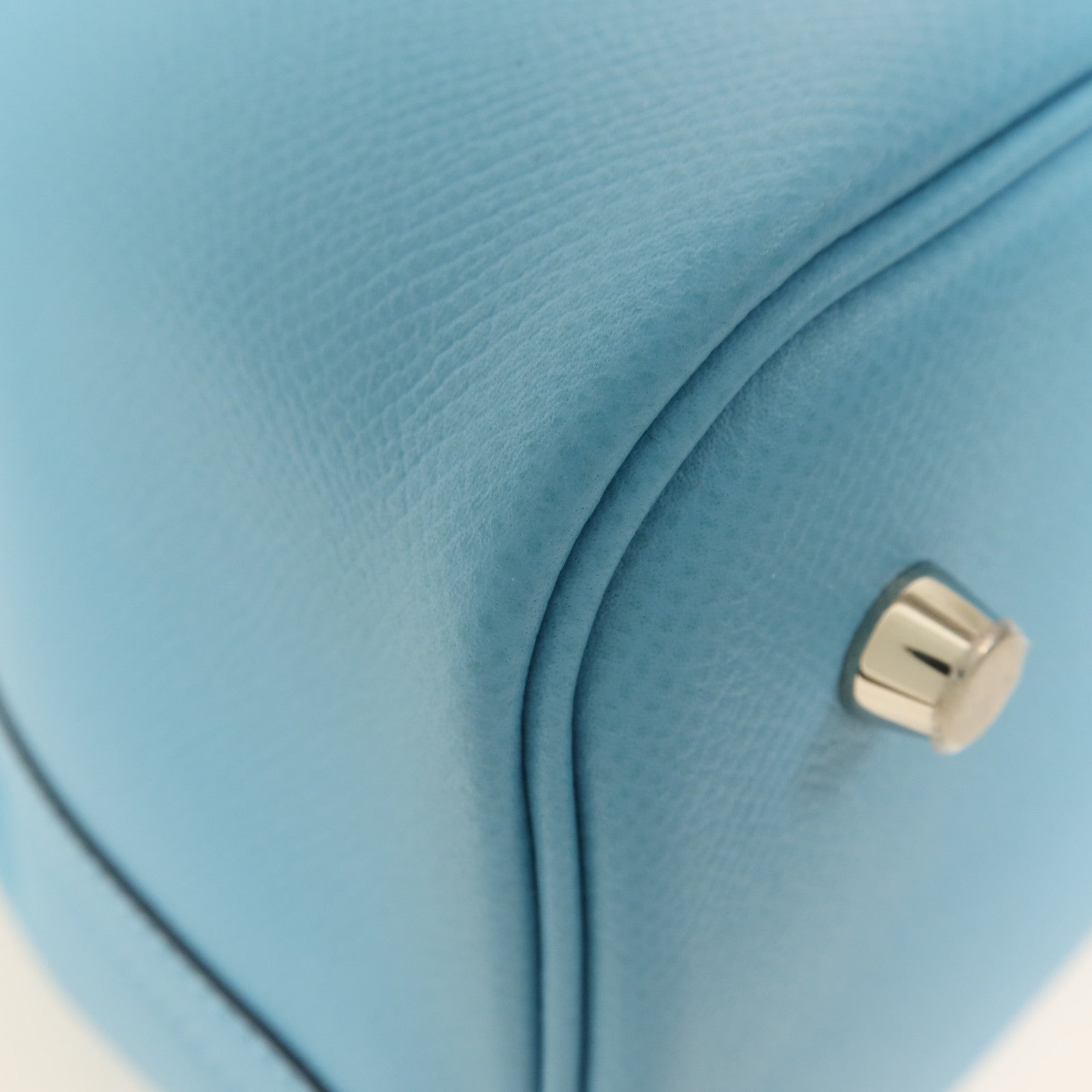 HERMES Epsom皮革Picotin MM銀扣手挽袋P3/Blue De Nord