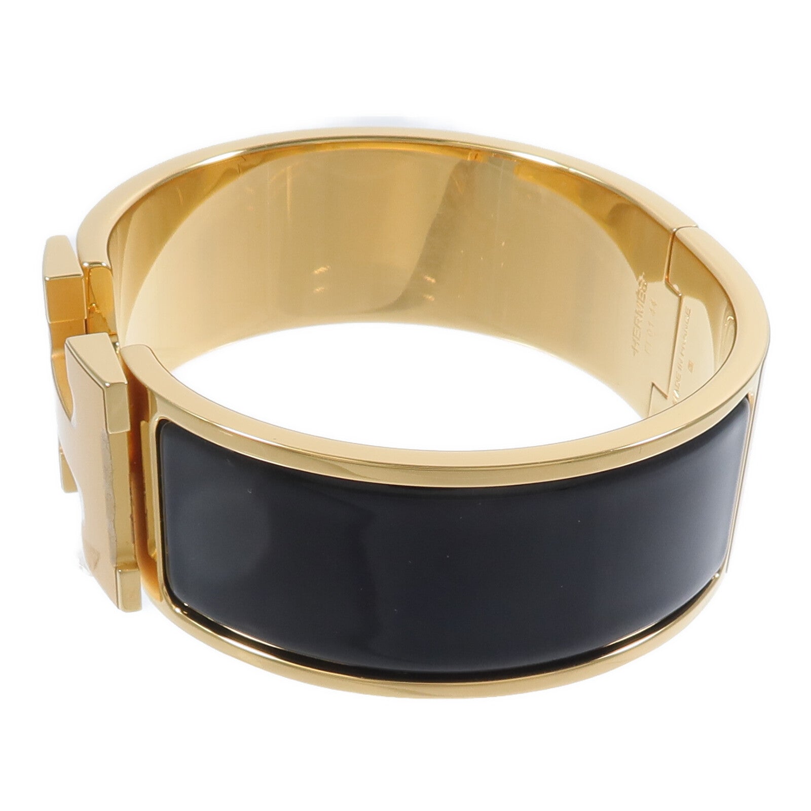 HERMES 金屬/琺瑯Clic-Clac H Bracelet手鐲Noir