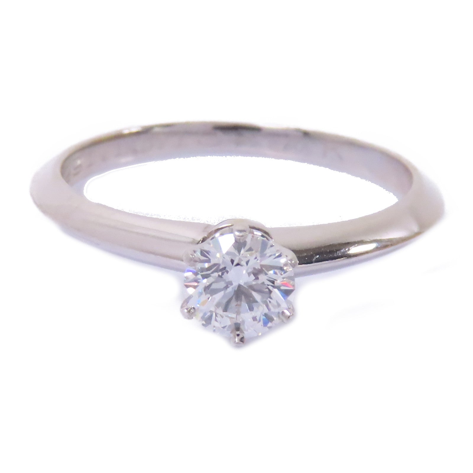 TIFFANY＆CO PT950鉑金Diamond Ring 0.33ct鑽石戒指US#5.25