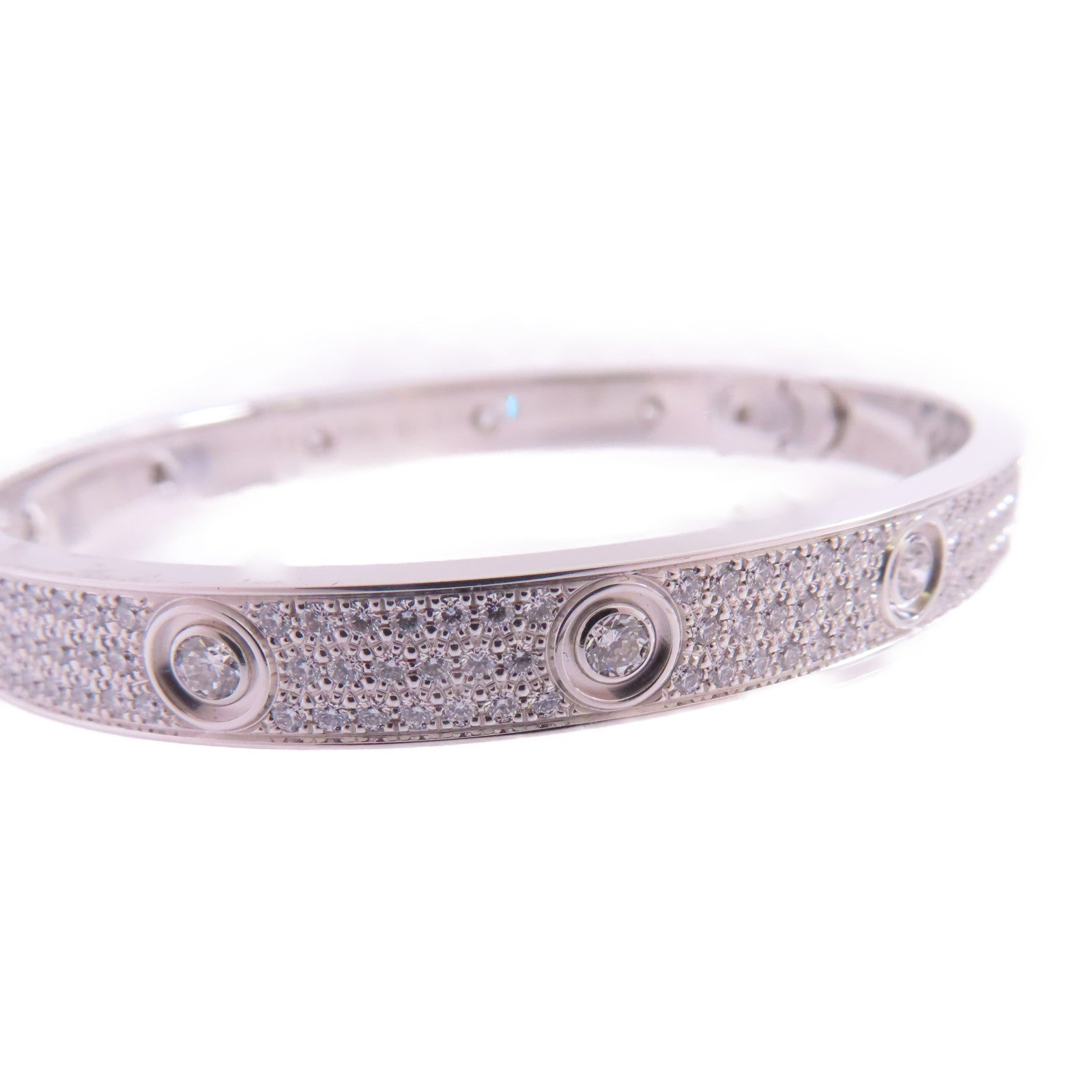 CARTIER 18K白金/鑽石Love Bracelet Full Diamond手鐲Cartier#18