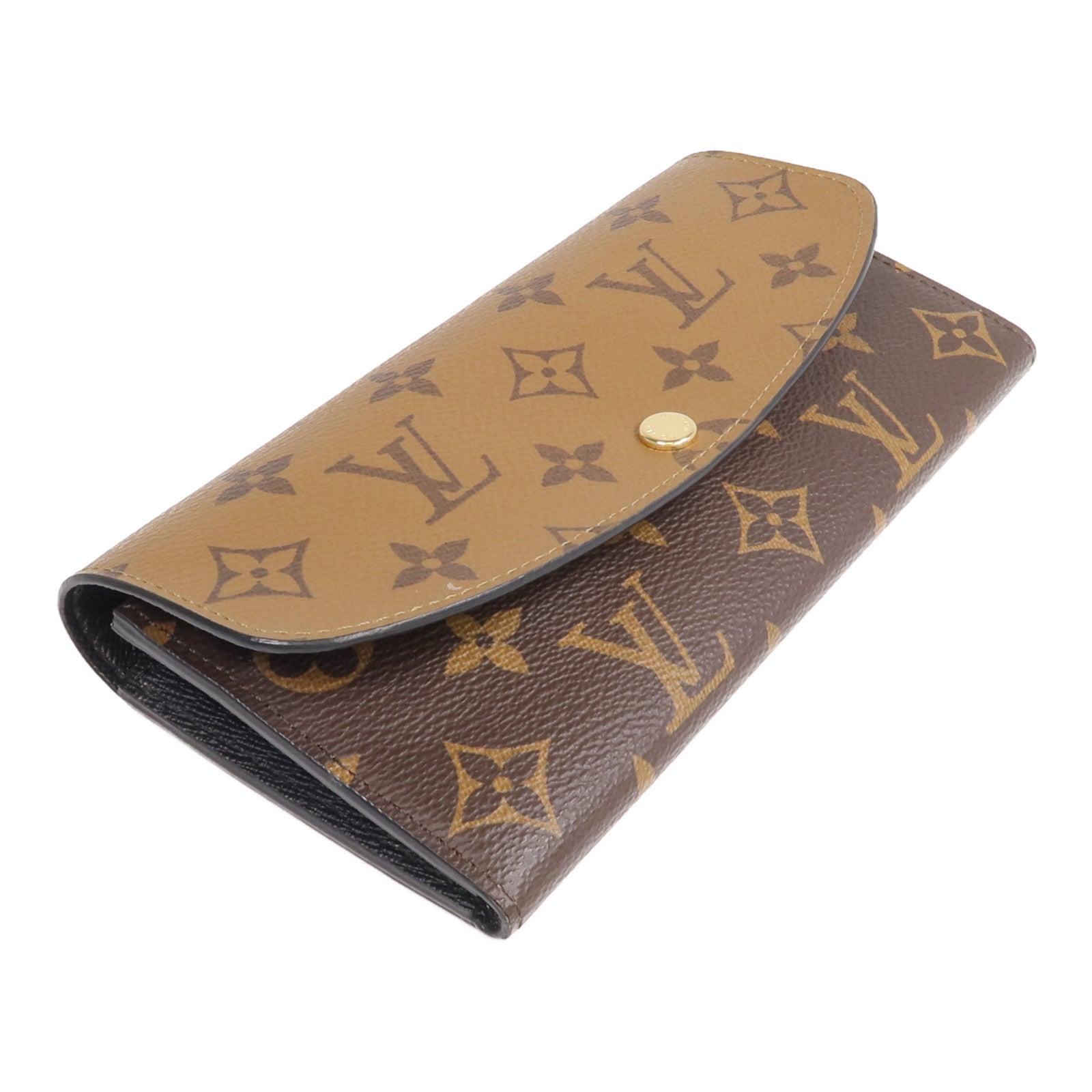 LOUIS VUITTON 【激減優惠】Monogram Reverse Emilie金扣長錢包