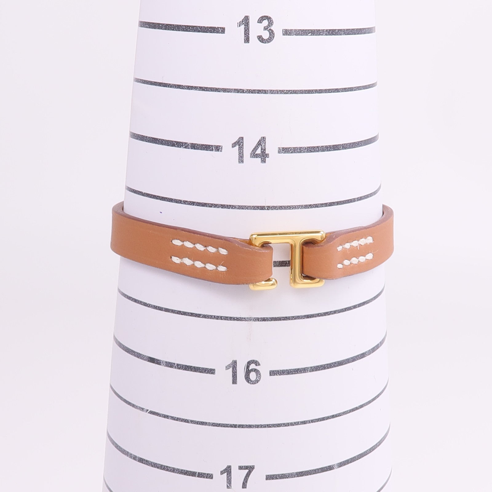 HERMES Swift皮革Mini Rivale Bracelet金扣手帶Gold