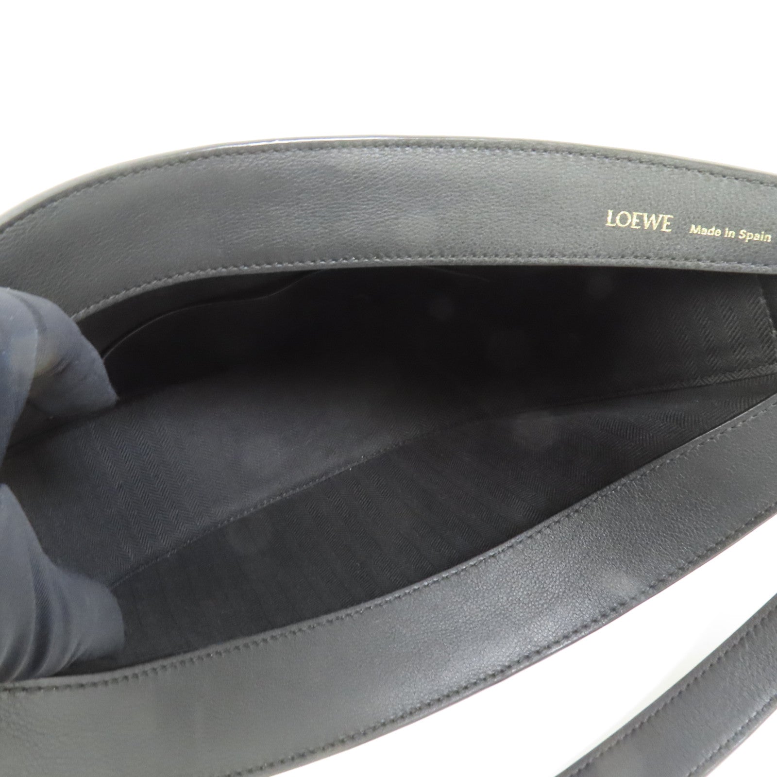 LOEWE 帆布Luna Bag金扣肩背袋