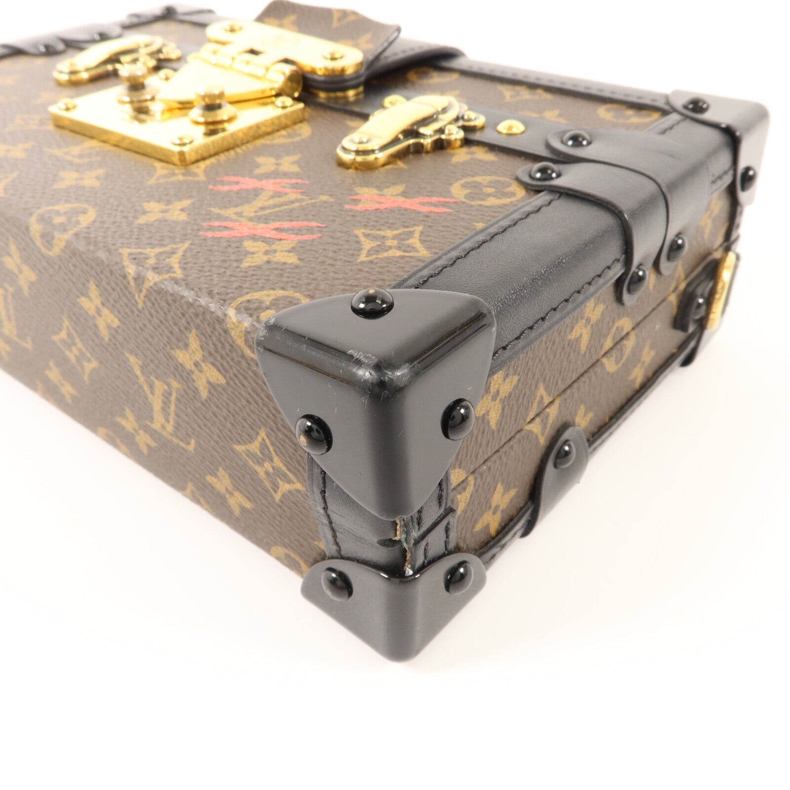 LOUIS VUITTON Monogram Petite Malle金扣肩背袋