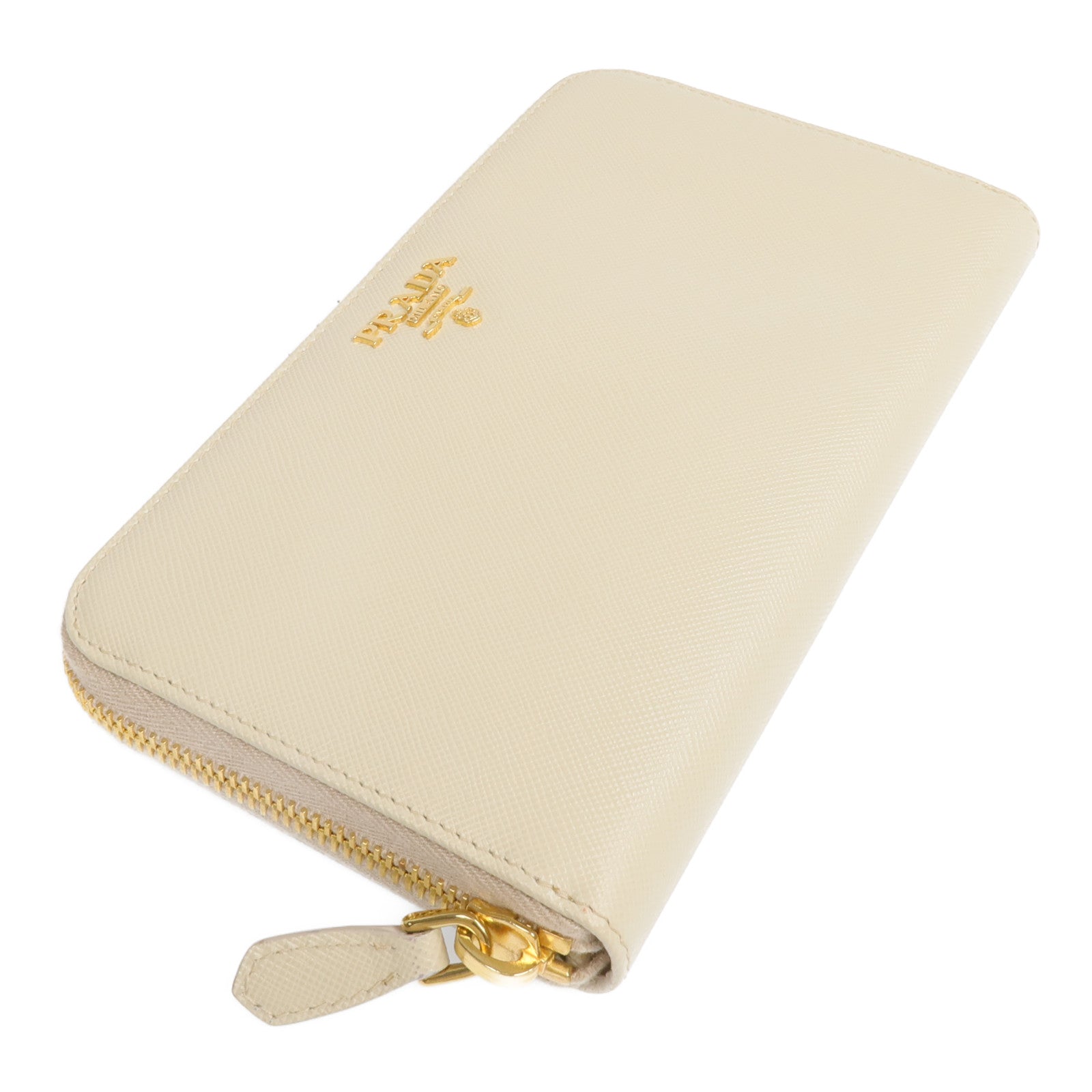 PRADA Saffiano皮革Zipper Long Wallet金扣長錢包