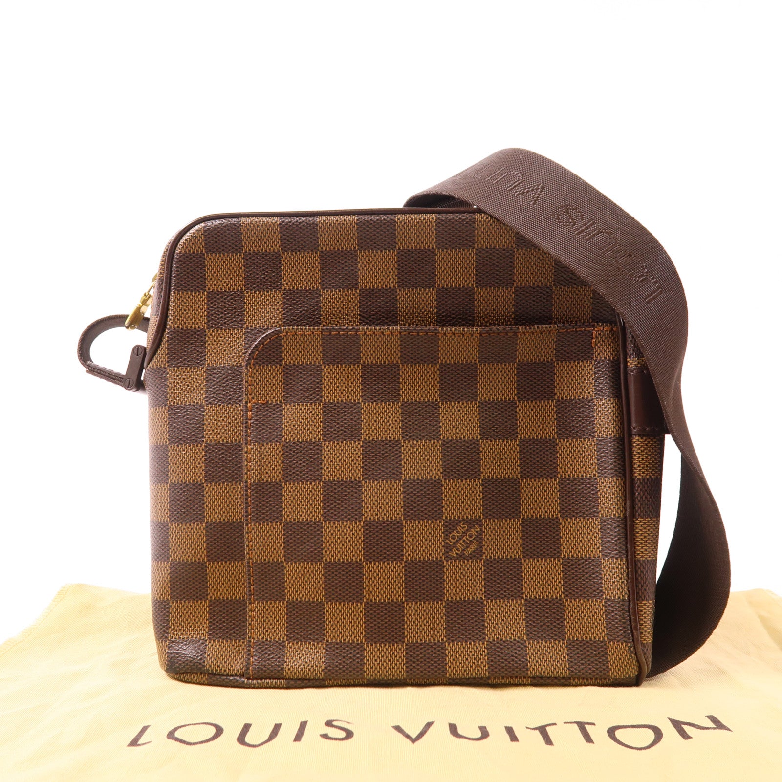 LOUIS VUITTON Damier Olaf PM金扣肩背袋
