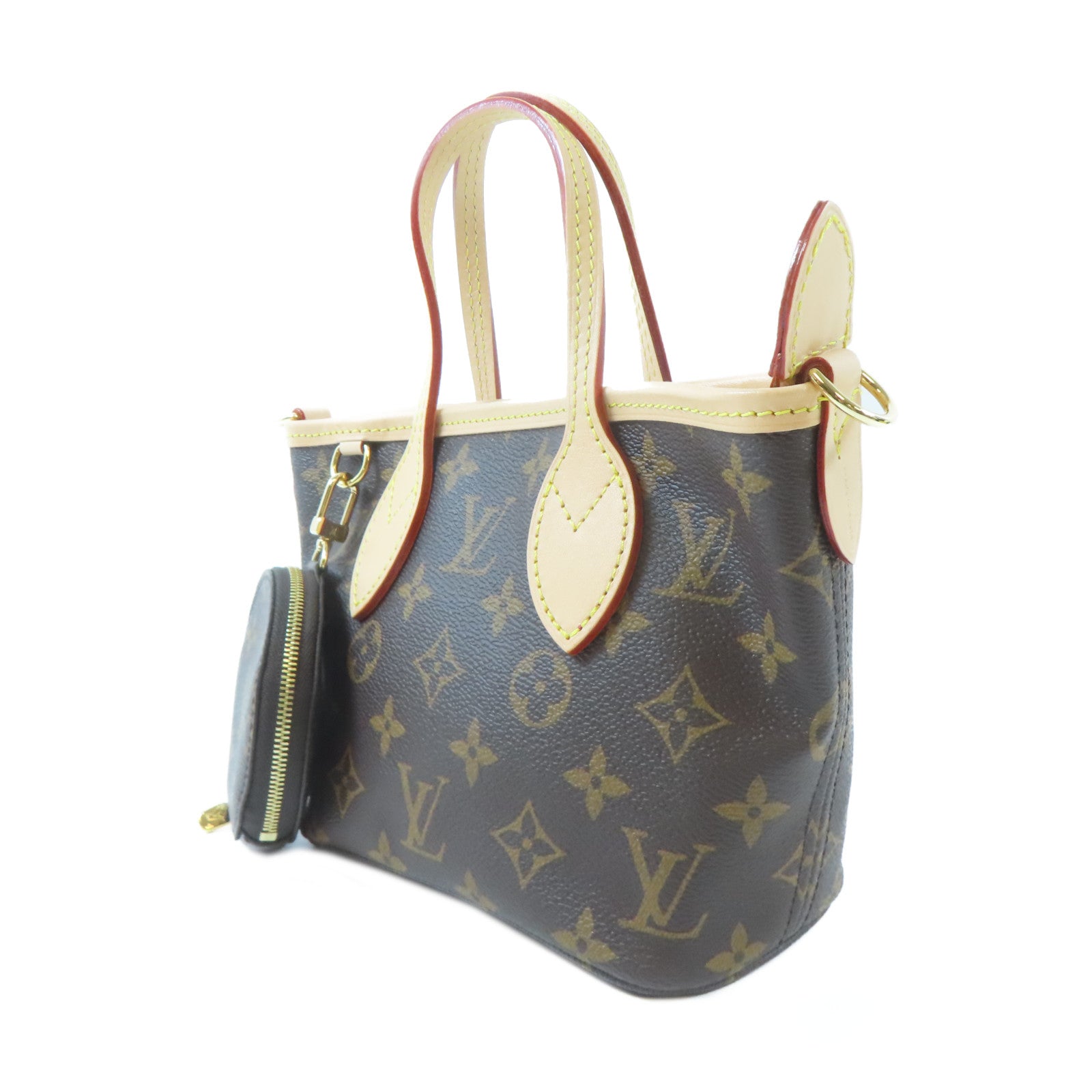 LOUIS VUITTON Monogram Neverfull BB金扣手挽肩背兩用袋啡色