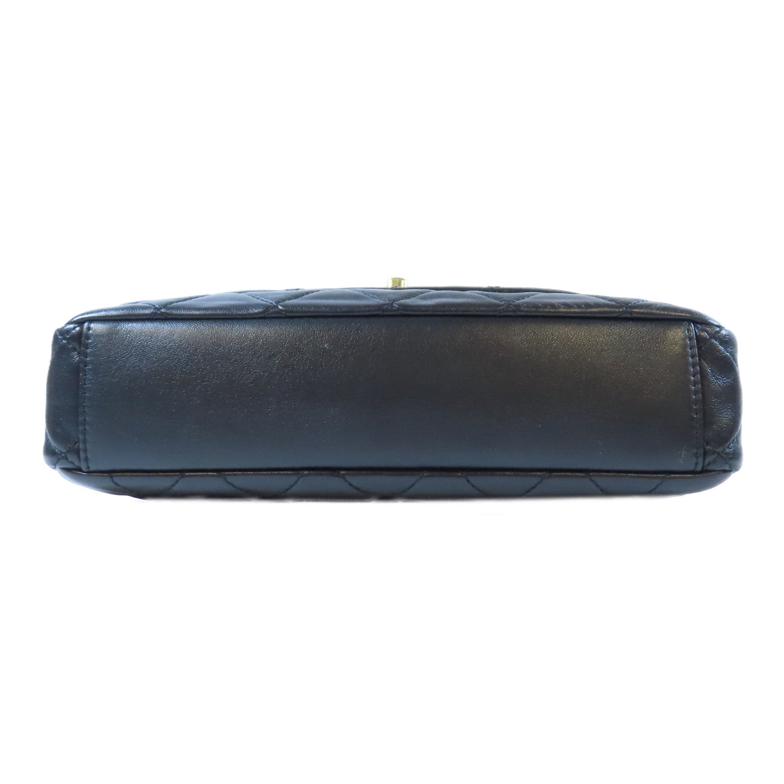 CHANEL 羊皮皮革Chain Flap Bag金扣鏈帶肩背袋黑色
