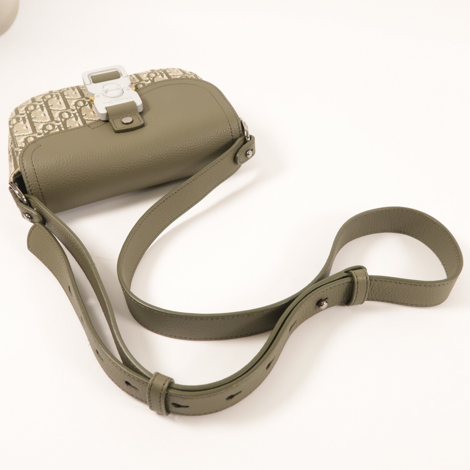Dior 帆布/牛皮皮革Mini Saddle Messenger肩背袋