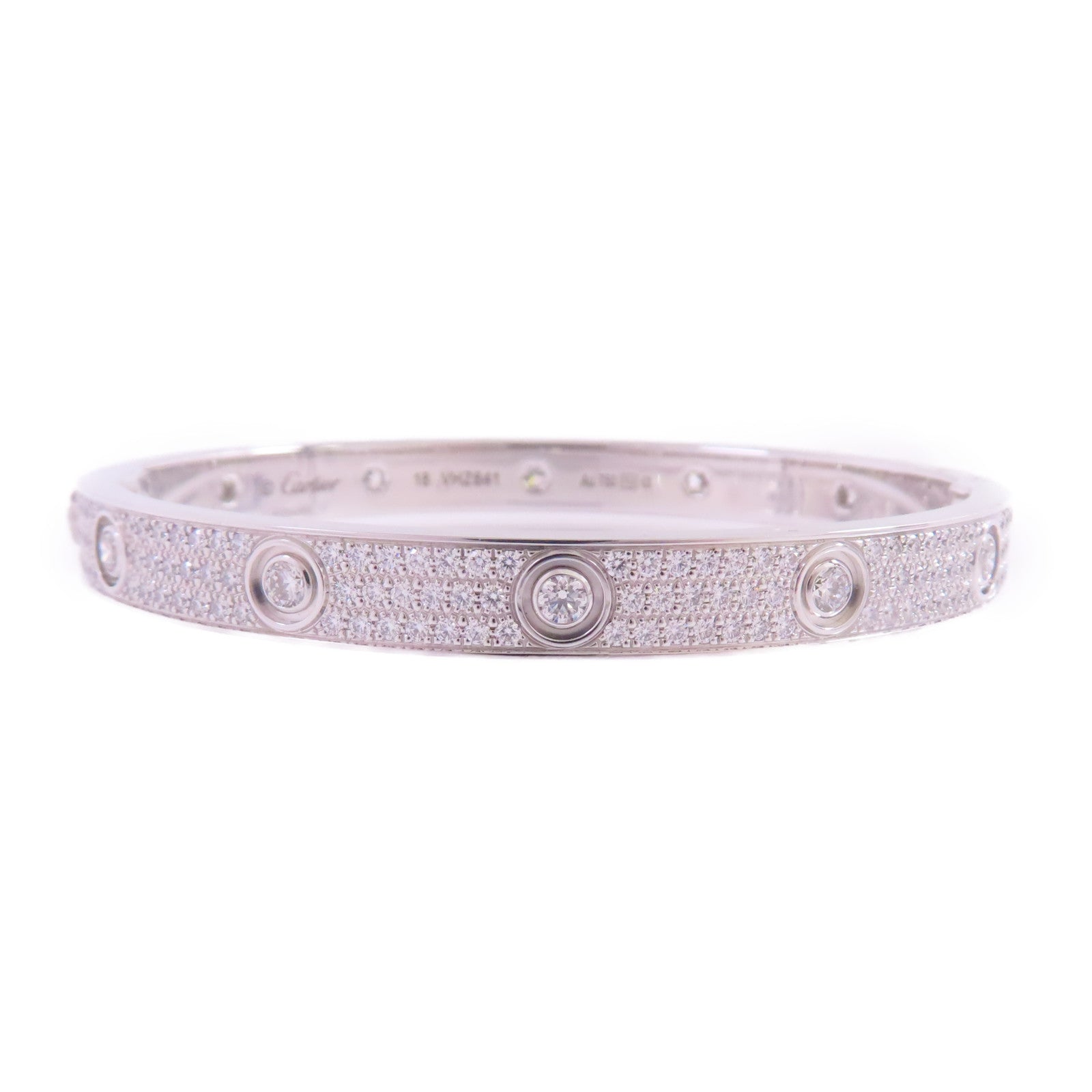 CARTIER 18K白金/鑽石Love Bracelet Full Diamond手鐲Cartier#18