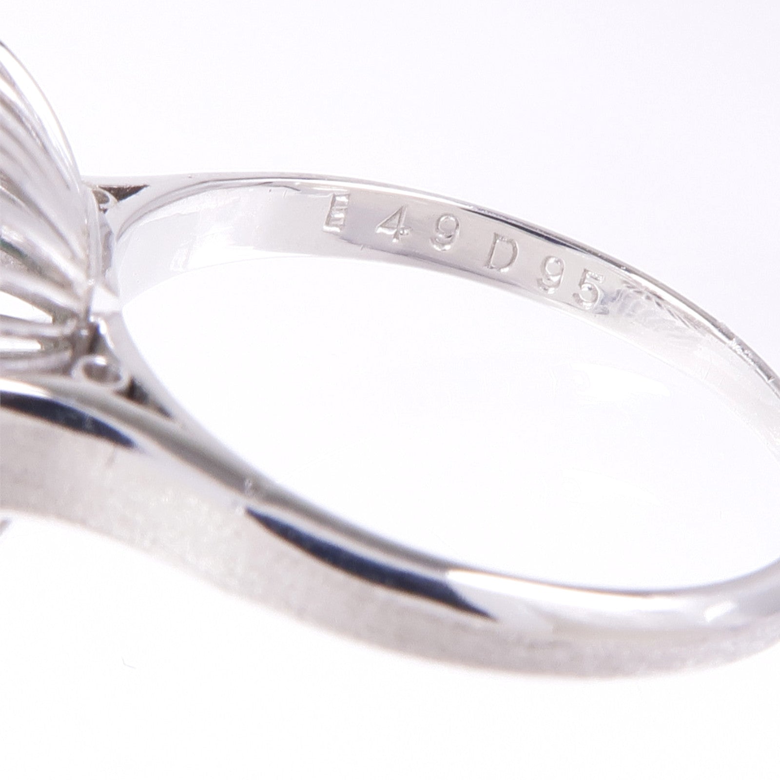 JEWELRY PM900鈀Emerald/Diamond Ring綠寶石/鑽石戒指US#5.75