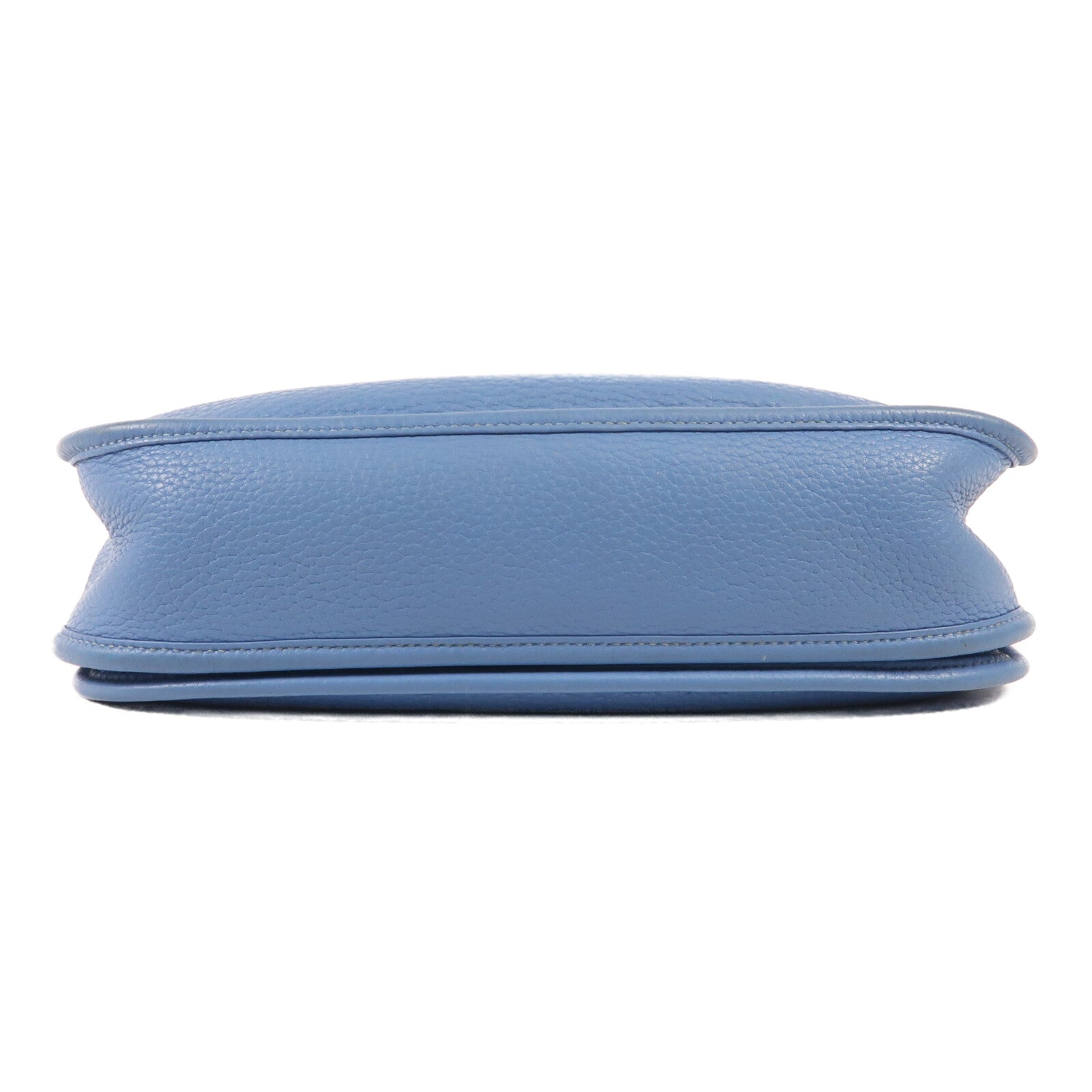 HERMES Clemence皮革Evelyne PM銀扣肩背袋Blue Jeans