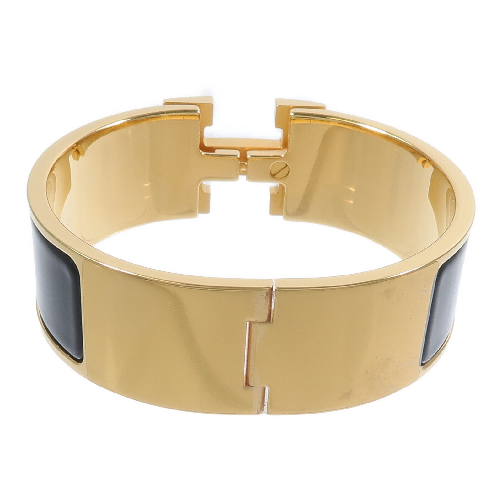 HERMES 金屬/琺瑯Clic-Clac H Bracelet手鐲Noir