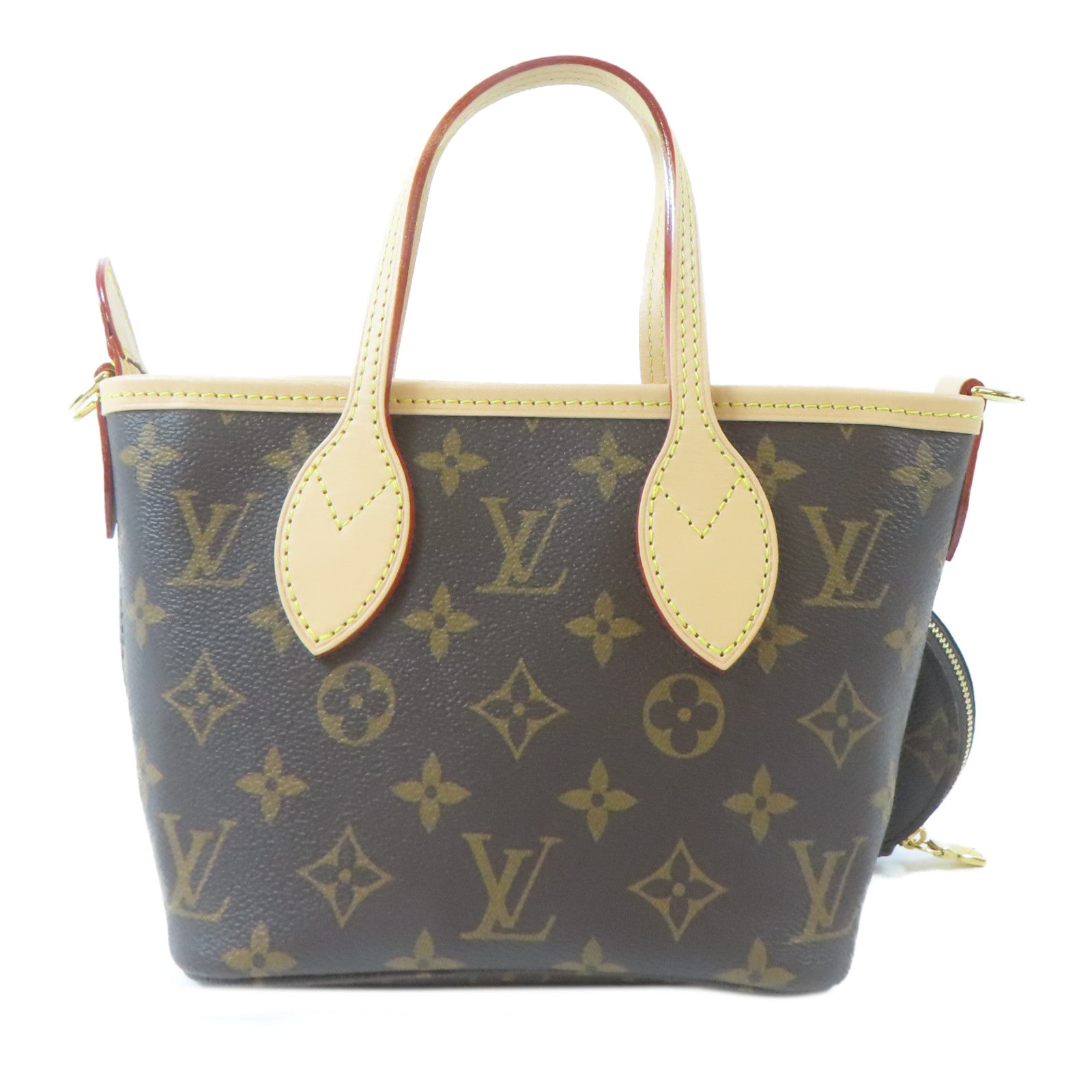 LOUIS VUITTON Monogram Neverfull BB金扣手挽肩背兩用袋啡色