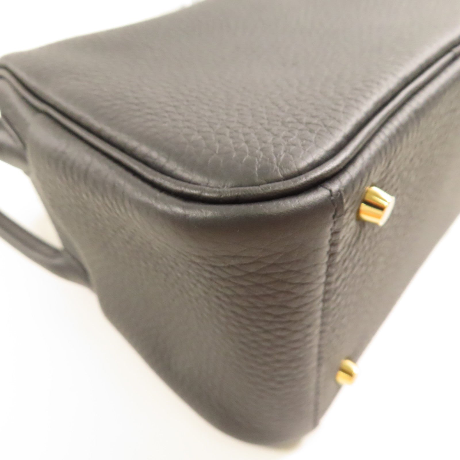 HERMES【激減優惠】 Clemence皮革Mini Lindy金扣手挽肩背兩用袋Noir