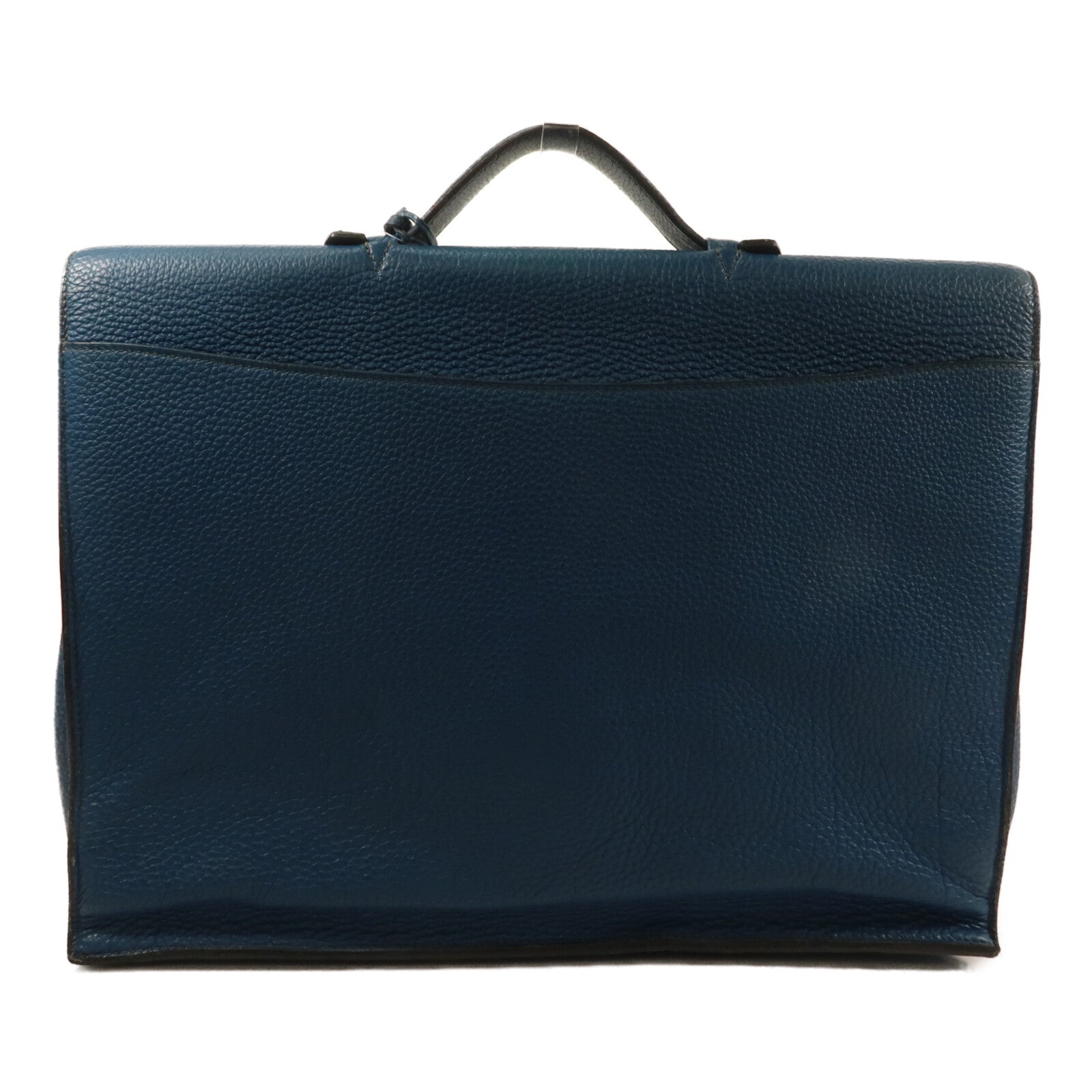 HERMES Togo皮革Sac A Depeches 38手挽袋Bleu Izmir