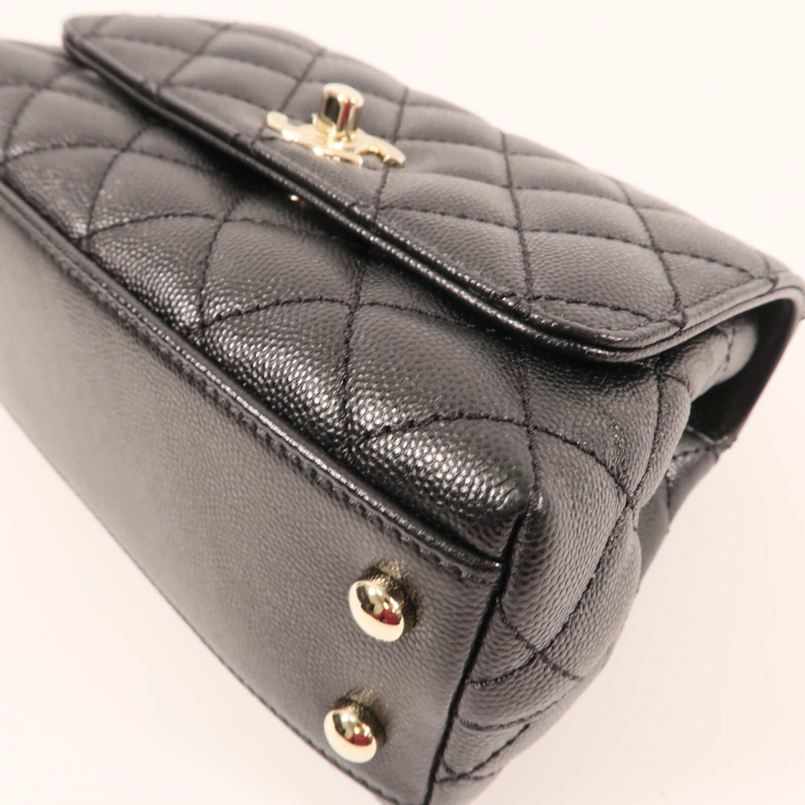 CHANEL 【激減優惠】牛皮皮革Coco Handle Mini金扣手挽肩背兩用袋