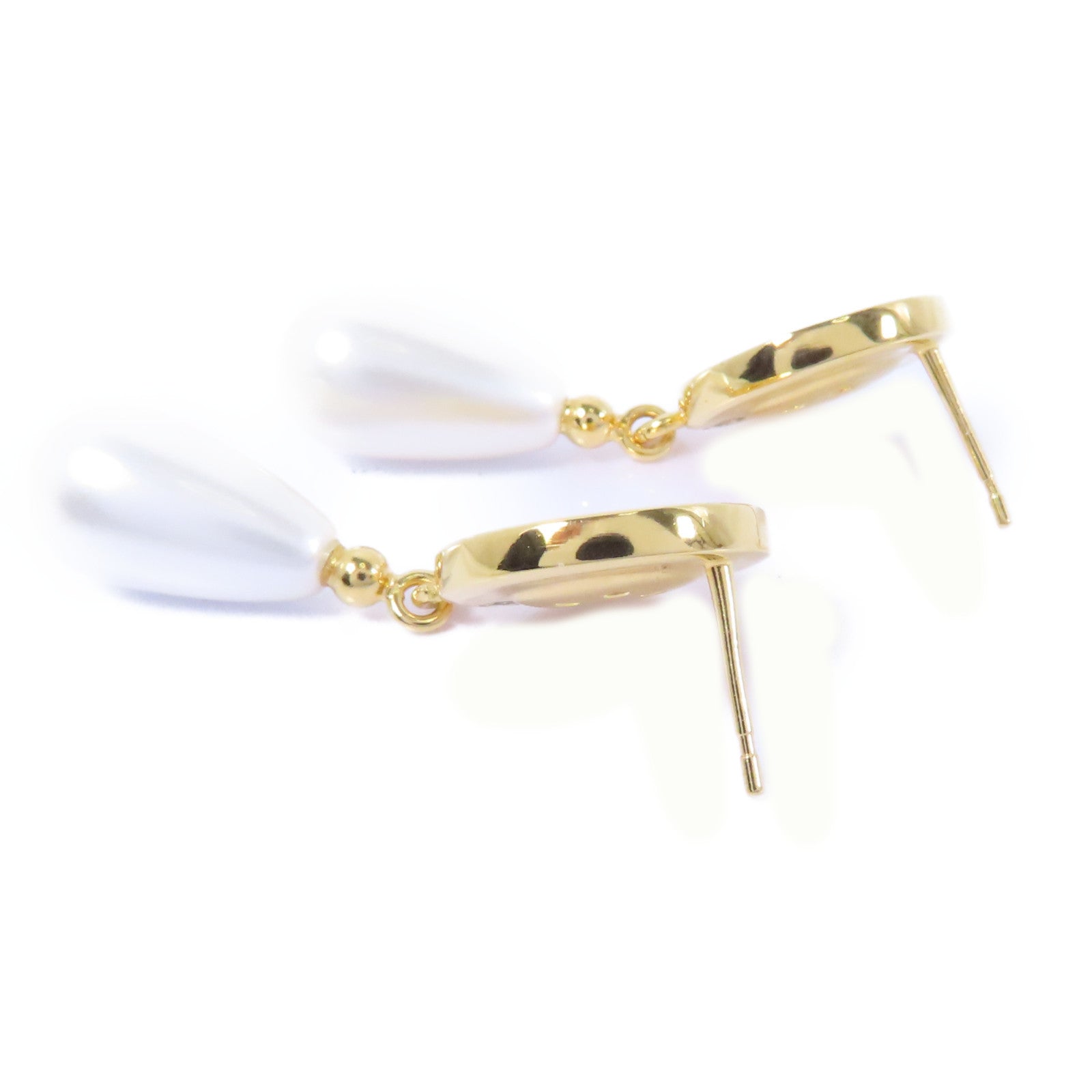 CHANEL PVC/金屬Earrings耳環金色/白色