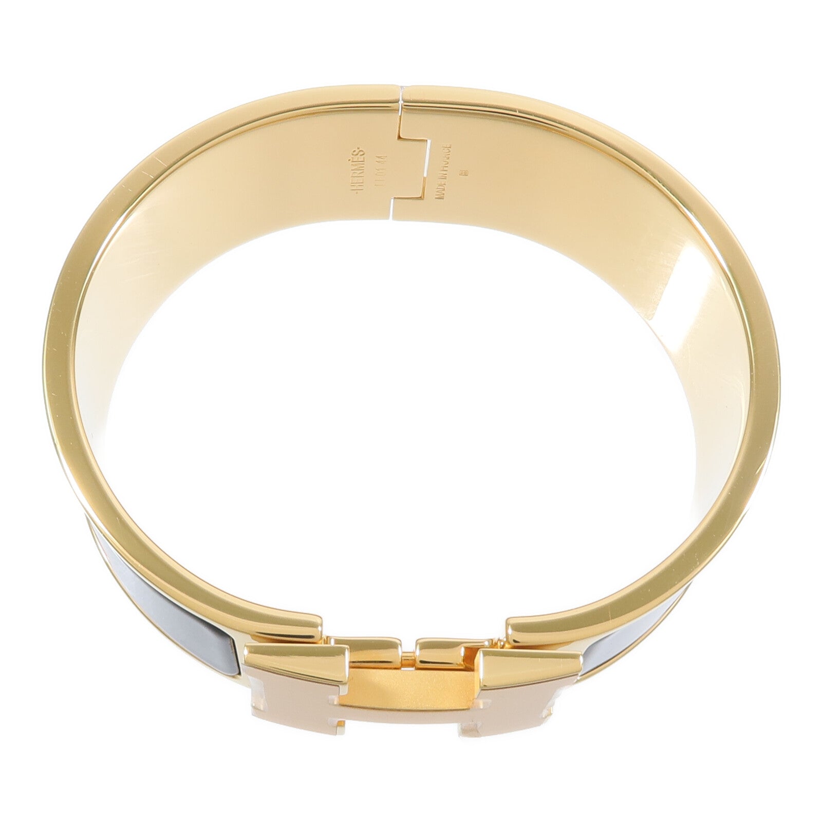 HERMES 金屬/琺瑯Clic-Clac H Bracelet手鐲Noir