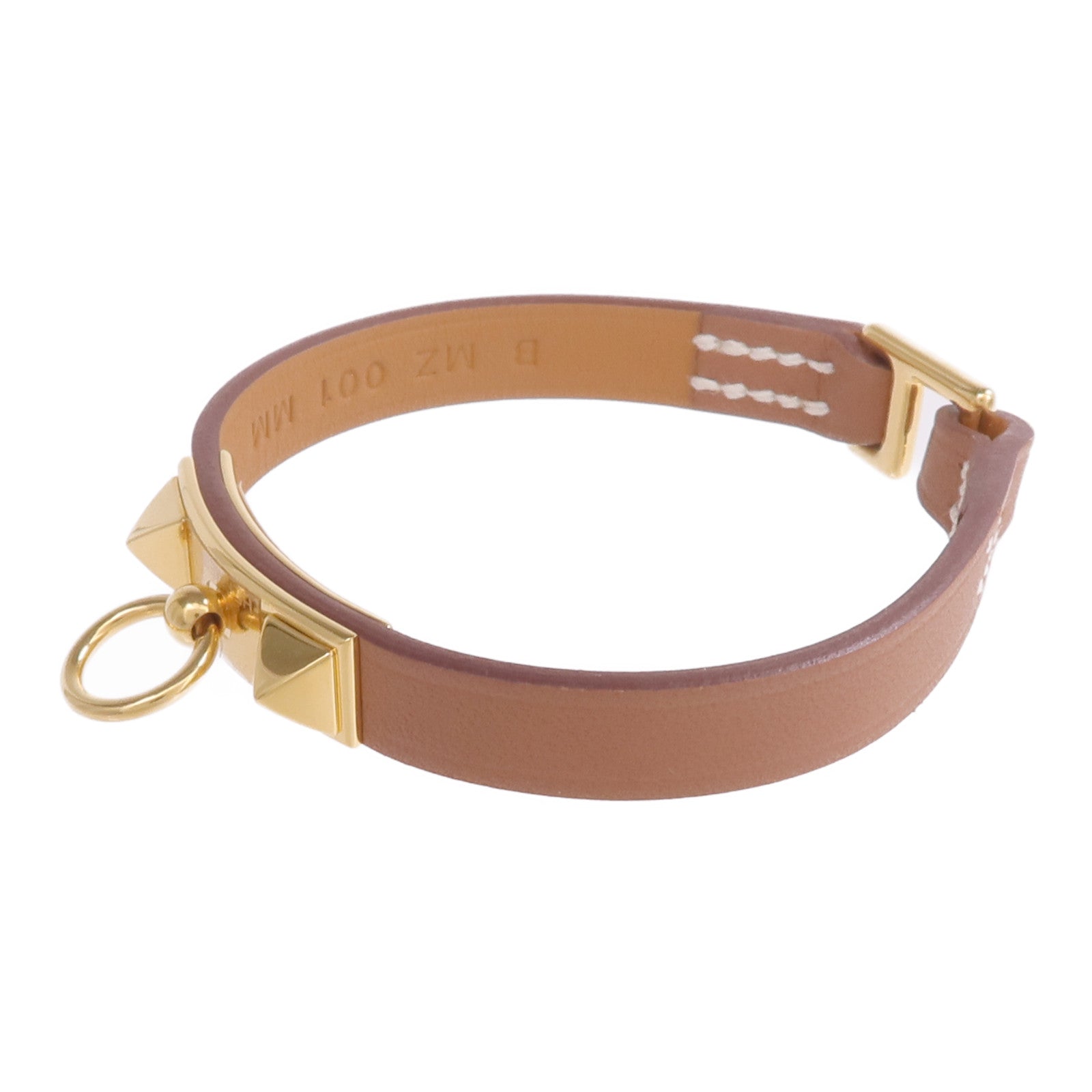 HERMES Swift皮革Mini Rivale Bracelet金扣手帶Gold