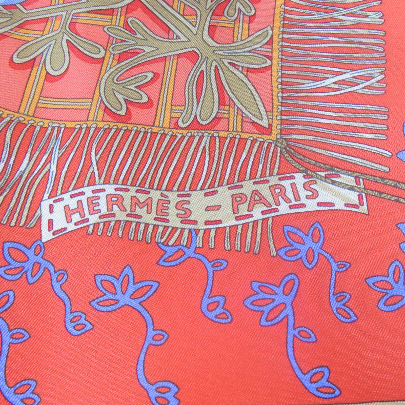 HERMES 【激減優惠】絲質Scarf 90x90cm絲巾橙色/藍色/紫色