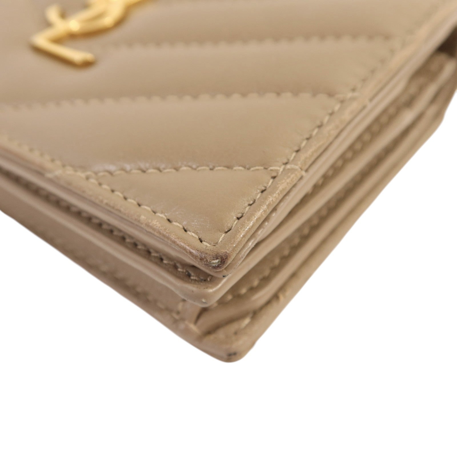 SAINT LAURENT 羊皮皮革Wallet金扣錢包